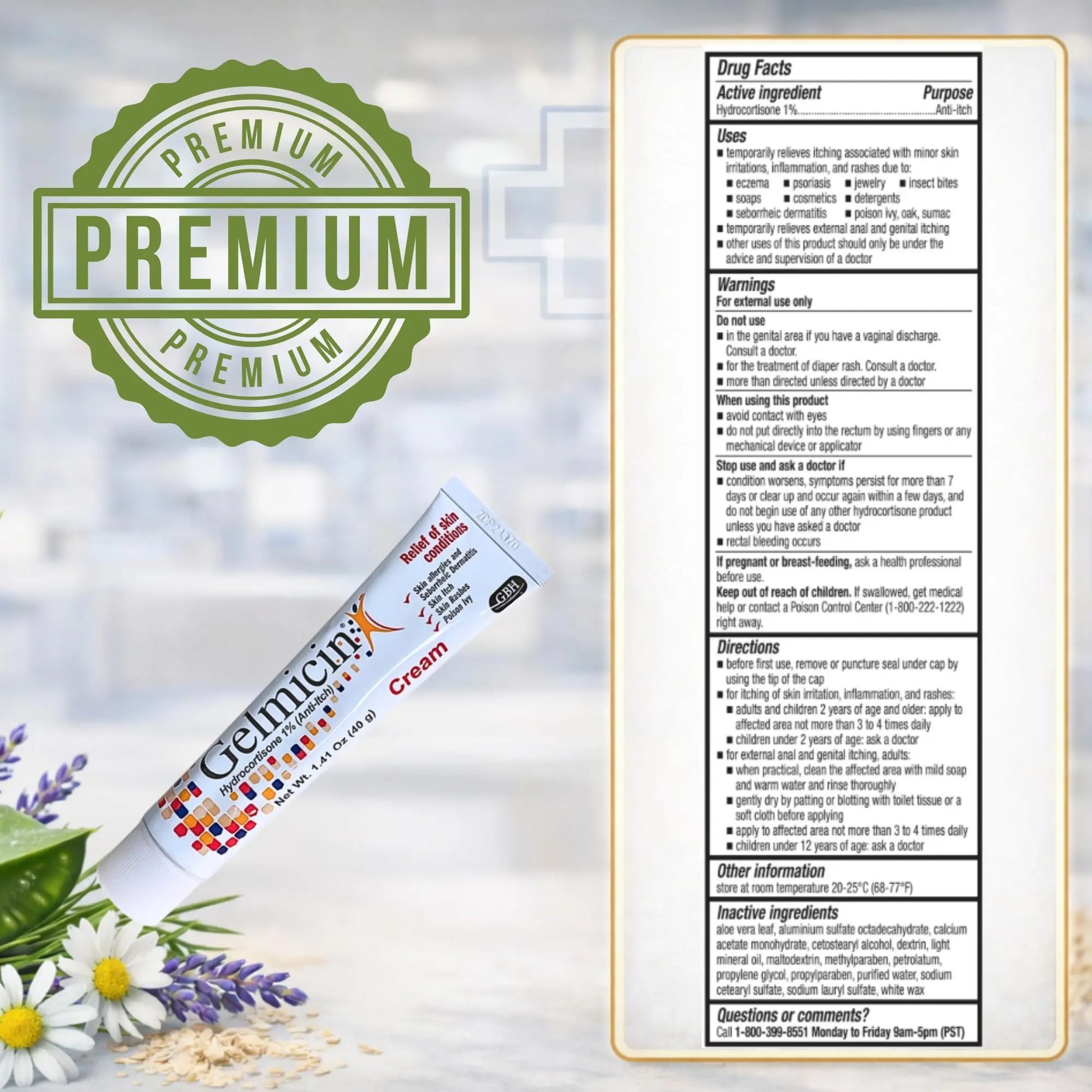 Gelmicin Cream 40g Skin Allergies, Skin Itch, Skin Rashes, Poison Ivy Relief- Contains 1.41 oz Gelmicinnz supplements
