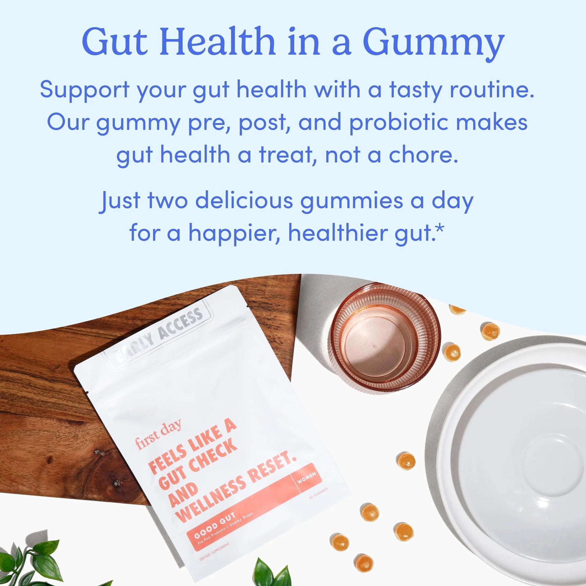 FIRST DAY Women’s Good Gut Tribiotic Gummies – 3-in-1 Prebiotic, Probiotic & Postbiotic Supplement – Supports Immune Function and Digestive FIRST DAYAu supplements