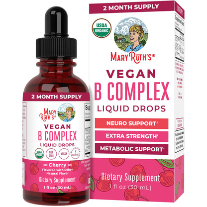 MaryRuth Organics Vitamin B Complex | B Vitamins Complex | Biotin | Vitamin B12 | Niacin | Folate | Metabolic Support Supplement | Vegan | USDA Organic MARYRUTH'SUS supplements