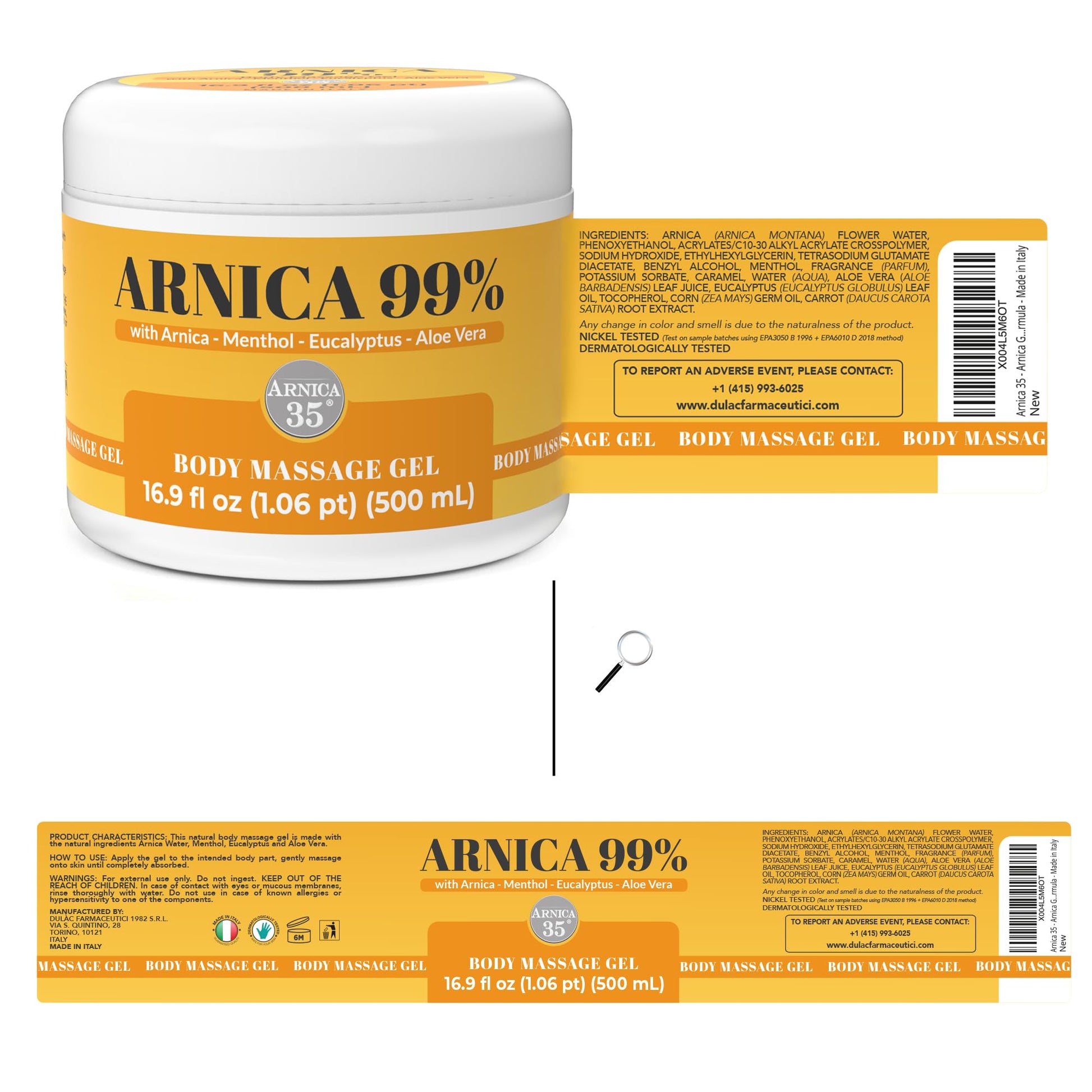 Arnica 35 Arnica Body Massage Gel – Water-Based Cosmetic Massage Gel with Arnica Montana, Fast-Absorbing Lightweight Texture, Non-Greasy Feel, Dermatologically Tested, 16.9 fl oz ArnicaAu supplements