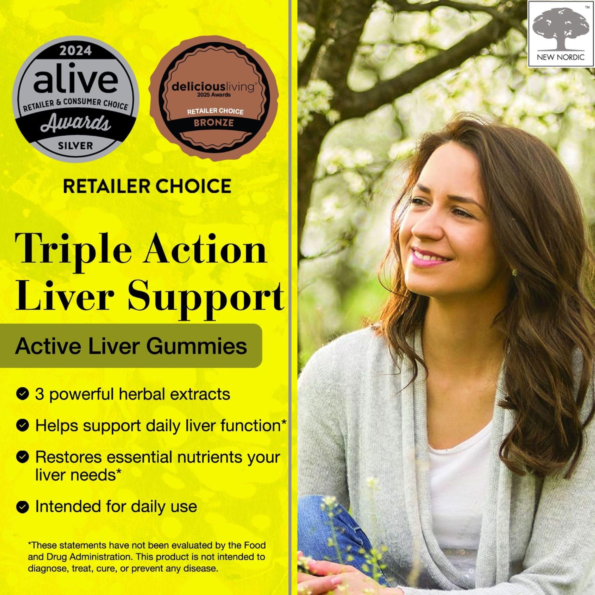 NEW NORDIC Active Liver Gummies, Milk Thistle, Artichoke & Turmeric Supplement, Natural Peach Mango Flavor, Sugar Free & Vegan, 60 Count (Pack of 1) NEW NORDICAu supplements