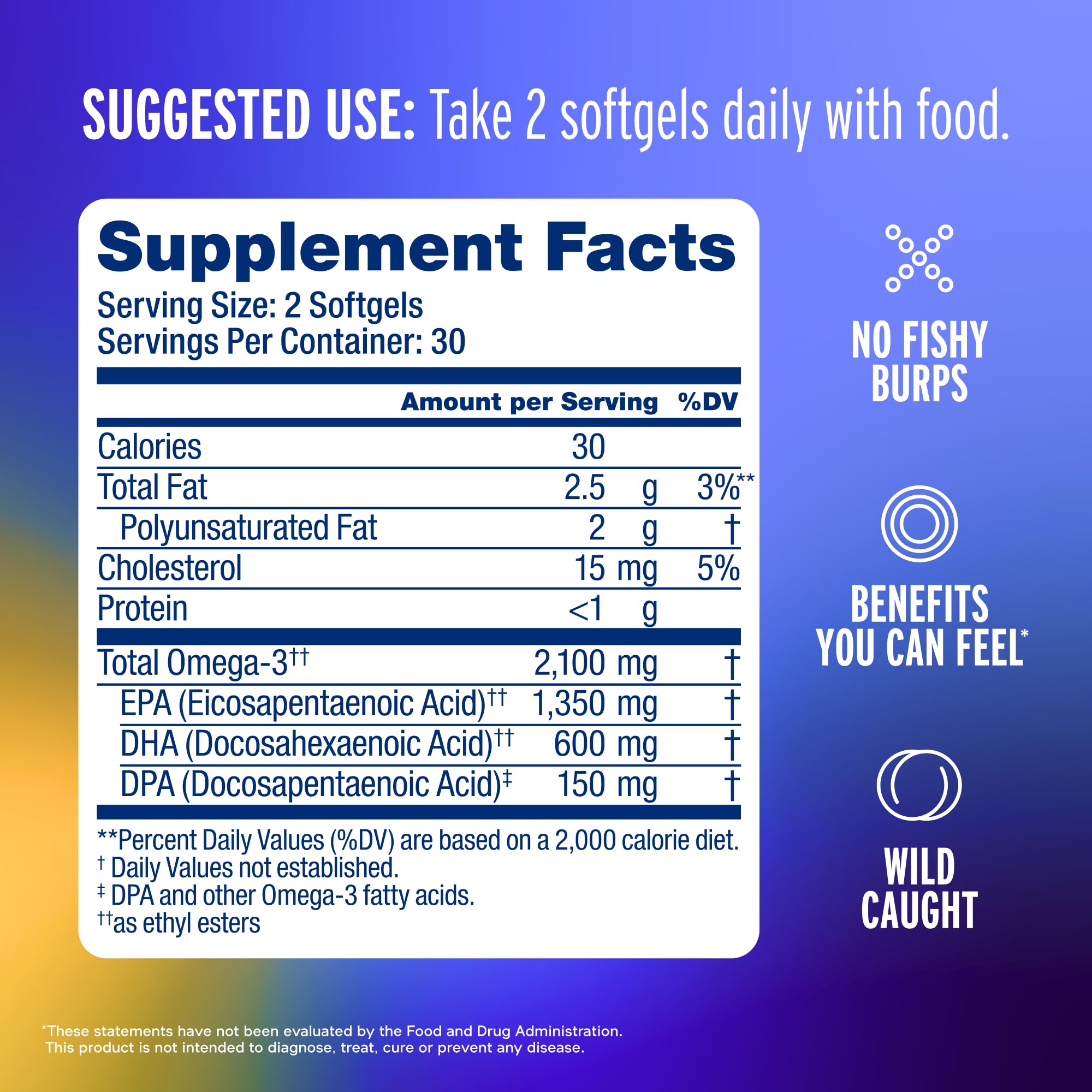 Oceanblue Professional Omega-3 2100mg Fish Oil Supplement – Triple Strength, High Potency EPA, DHA & DPA – Burpless, Wild-Caught, Natural Orange Flavor – 120 Count (Pack of 1) OceanblueAu supplements