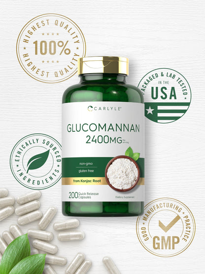 Carlyle Glucomannan Capsules | 200 Count | Soluble Fiber Pills | Non-GMO CarlyleUS supplements