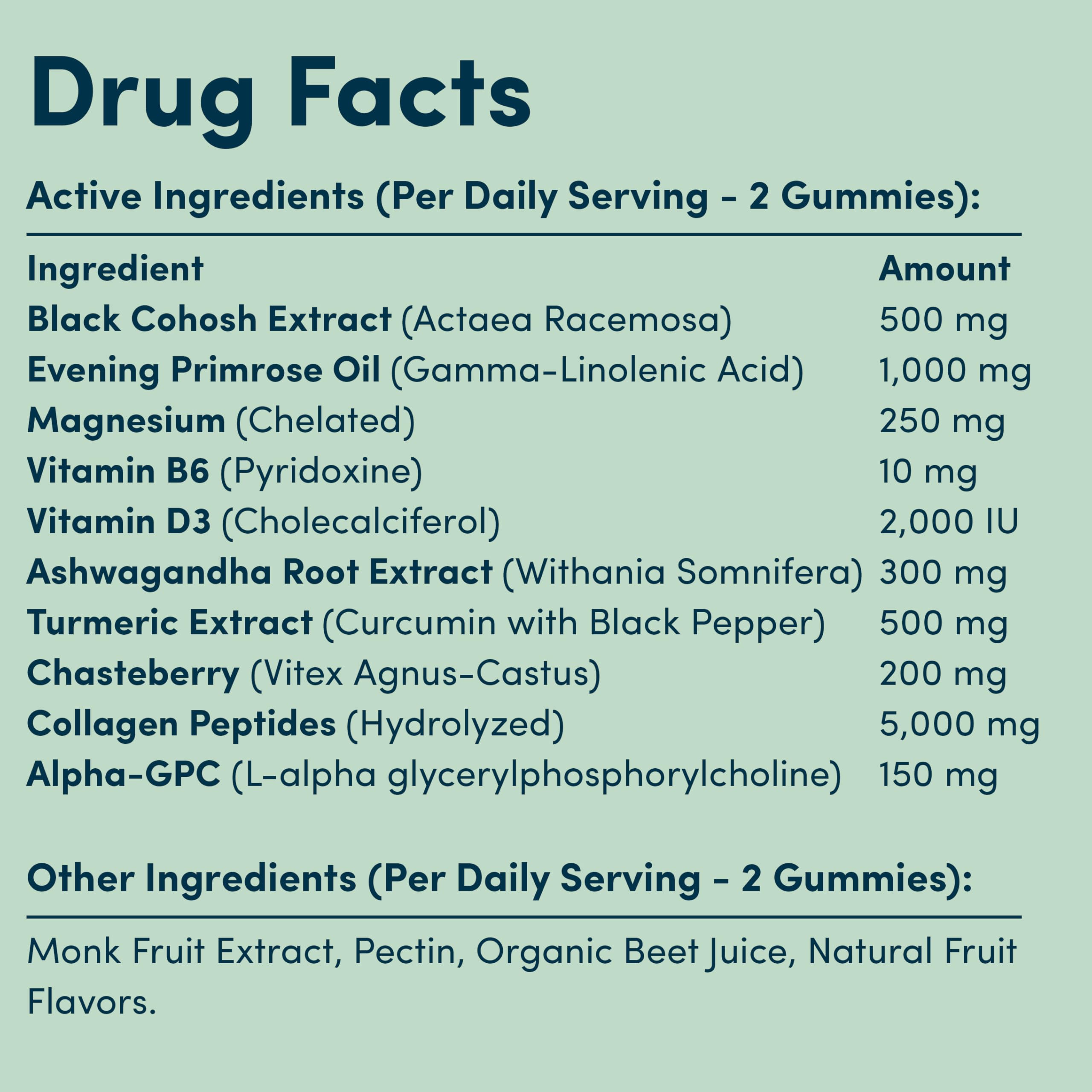 Perimenopause Supplements Women | Premenopausal Gummy Vitamins | Relief for Hormonal Balance & Mood Swings | Supports Menstrual Cycle Regulation | 60 Vegan Gummies Terramed Just Think ComfortAu supplements