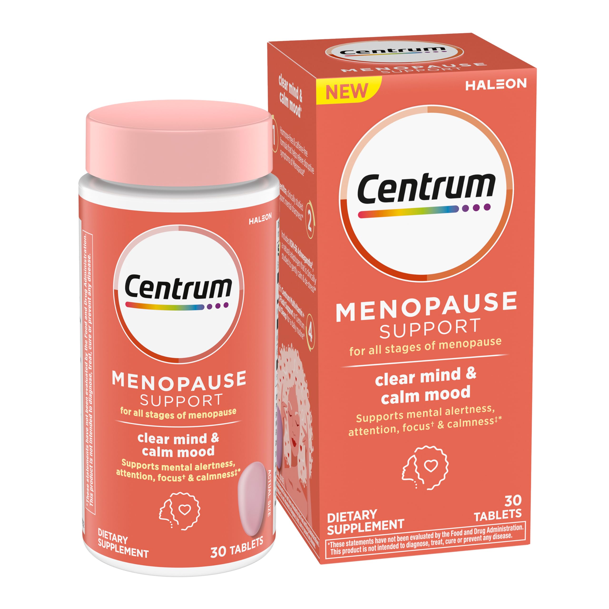 Centrum Clear Mind and Calm Mood Menopause Support Tablets, with Clinically Studied enXtra, 30 Count CentrumAu supplements