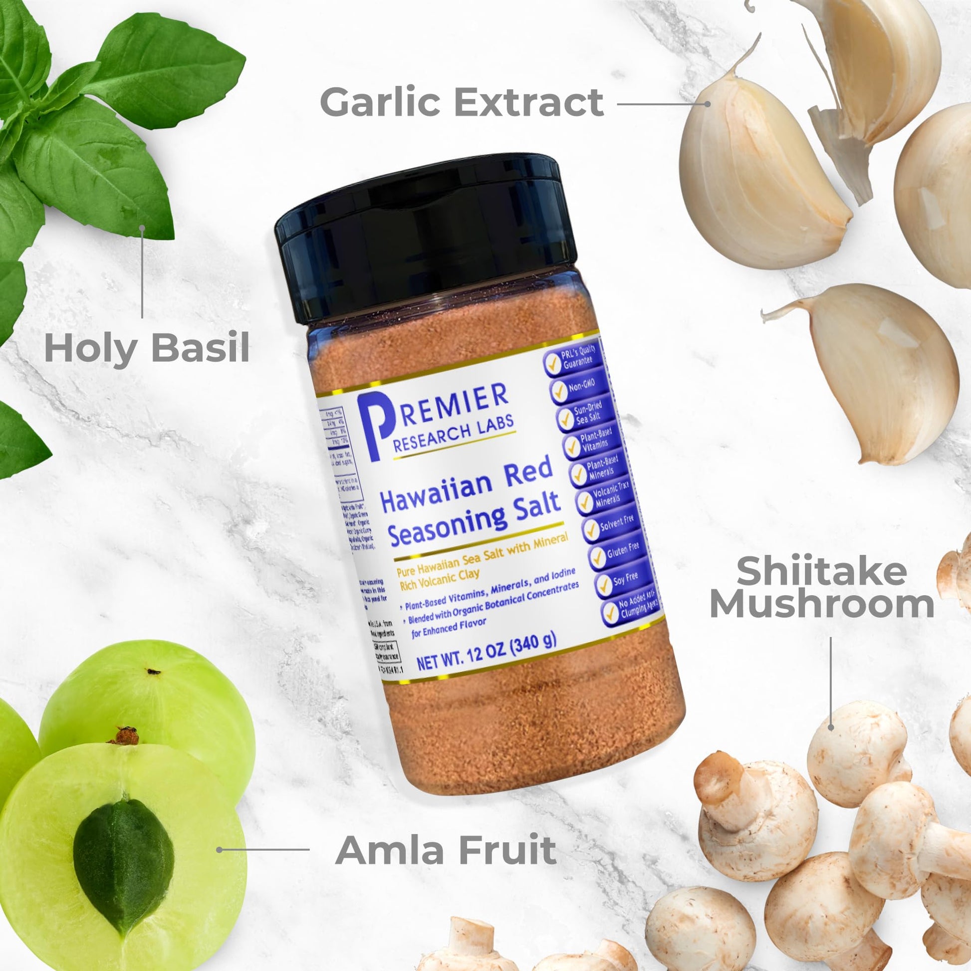 Premier Research Labs Hawaiian Red Seasoning Salt- Pink Salt, Red Hawaiian Salt, Hawaiian Red Alaea Sea Salt for Cooking, Multivitamin for Kids, Enriched with Plant-Derived Vitamins & Minerals- 12 oz Premier Research LabsAu supplements