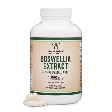 Boswellia Serrata - 240 Capsules (Max Strength 1,000mg of 65% Boswellic Acid Extract) Boswellia Extract Capsules (Joint Support Supplement for Joint Health) Third Party Tested by Double Wood Double Wood SupplementsAu supplements