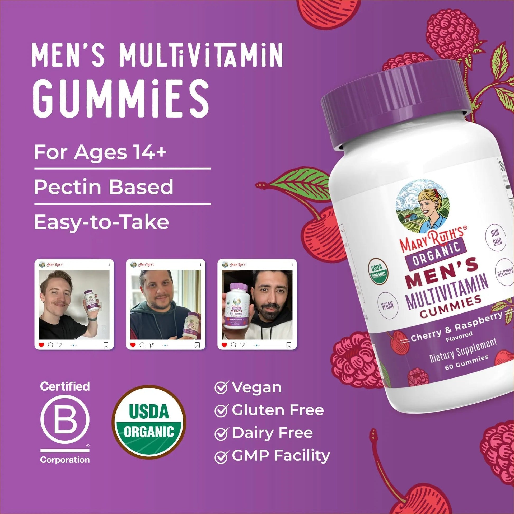 MaryRuth Organics Mens Vitamin Gummy | USDA | Vegan | Daily Multivitamins for Immune Support MaryRuth OrganicsAu supplements