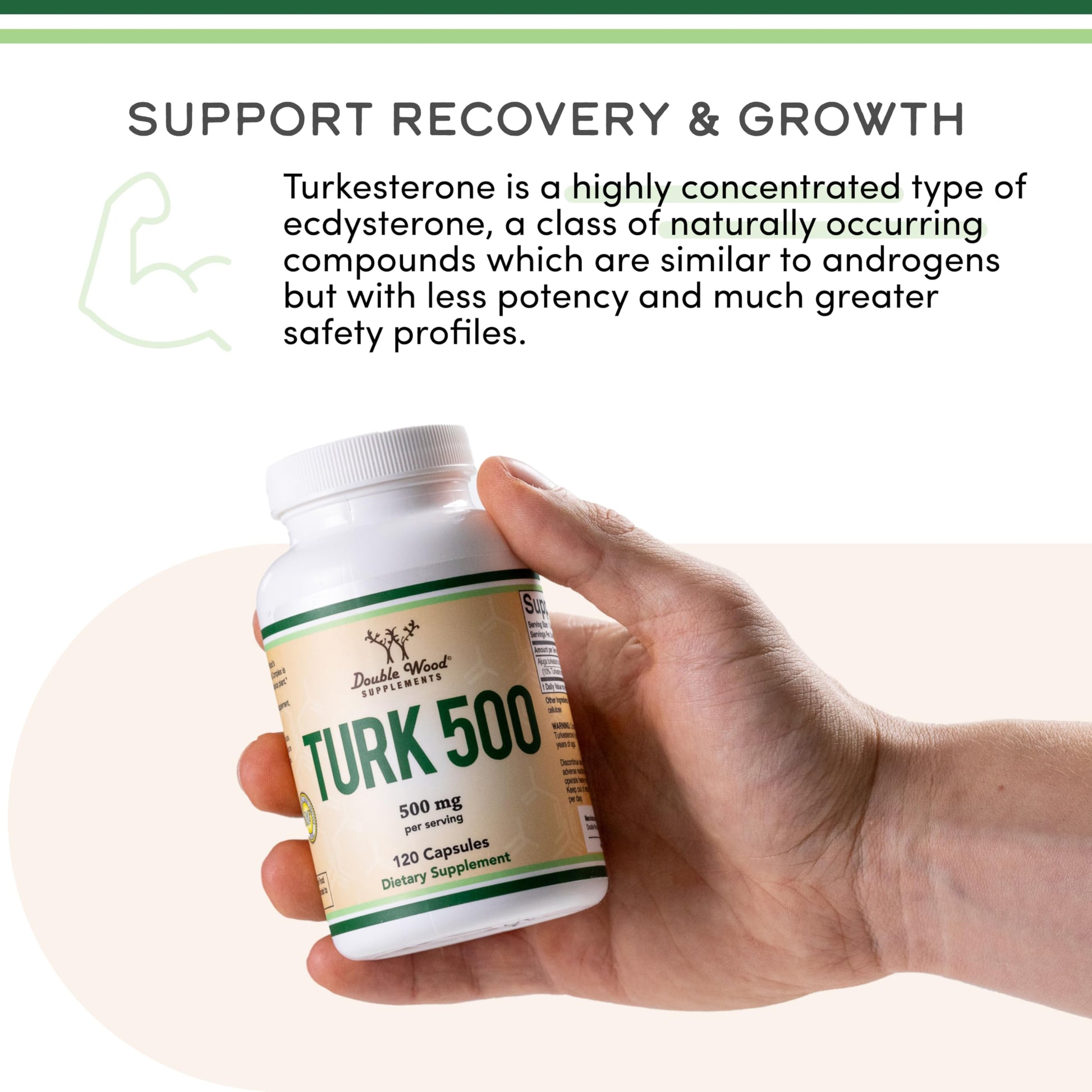 Turkesterone Supplement 500mg, 120 Capsules (Ajuga Turkestanica Extract Std. to 10% Turkesterone) Similar to Ecdysterone for Men's Health Support (Manufactured and Tested in the USA) by Double Wood Double Wood SupplementsAu supplements