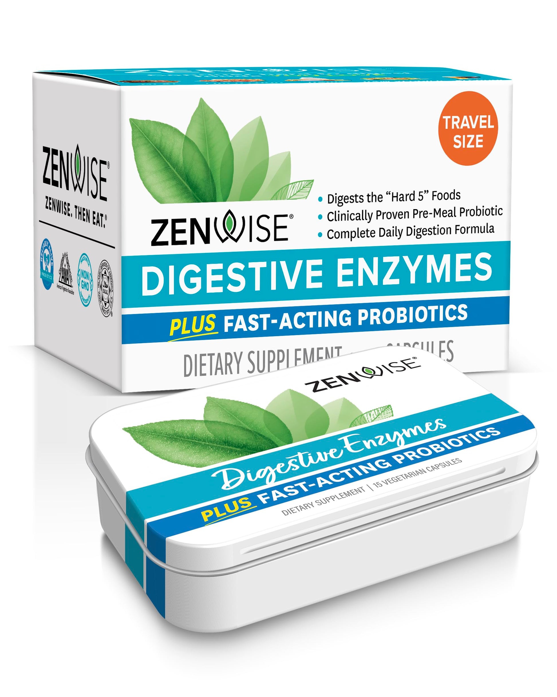 Zenwise Digestive Enzymes - Probiotic Multi Enzymes with Probiotics, 15 Ct Zenwise HealthUS supplements