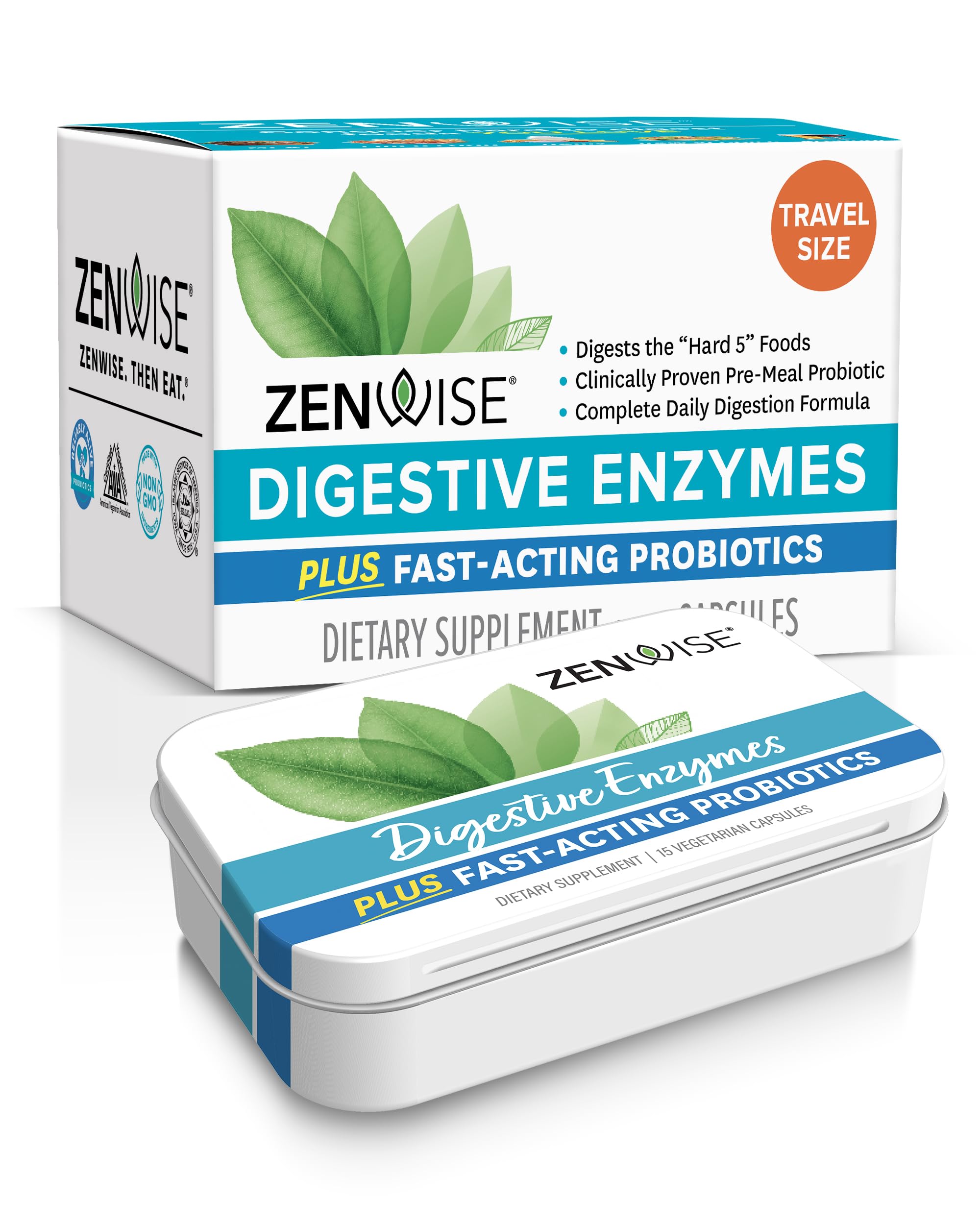 Zenwise Digestive Enzymes - Probiotic Multi Enzymes with Probiotics, 15 Ct Zenwise HealthUS supplements