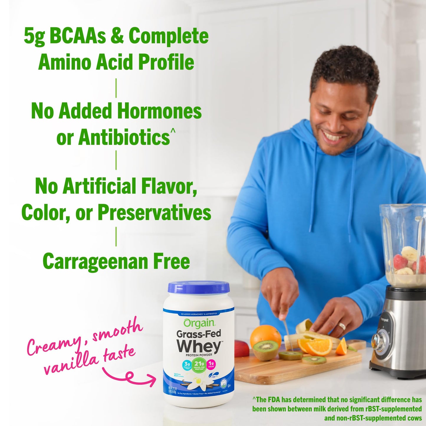 Orgain Whey Protein Powder, Vanilla Bean - 21g Grass Fed Dairy Protein, Gluten Free OrgainUS supplements