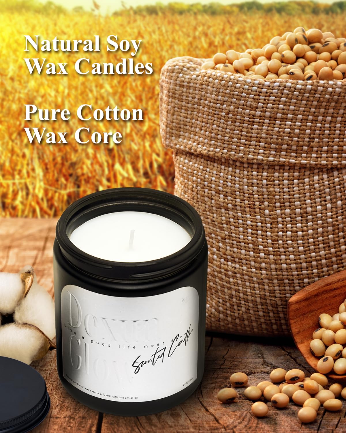 Aromatherapy Candle, Handcrafted with Natural Soy Wax and Essential Oils for Home Scented Appreciation Dexun GlowAu supplements