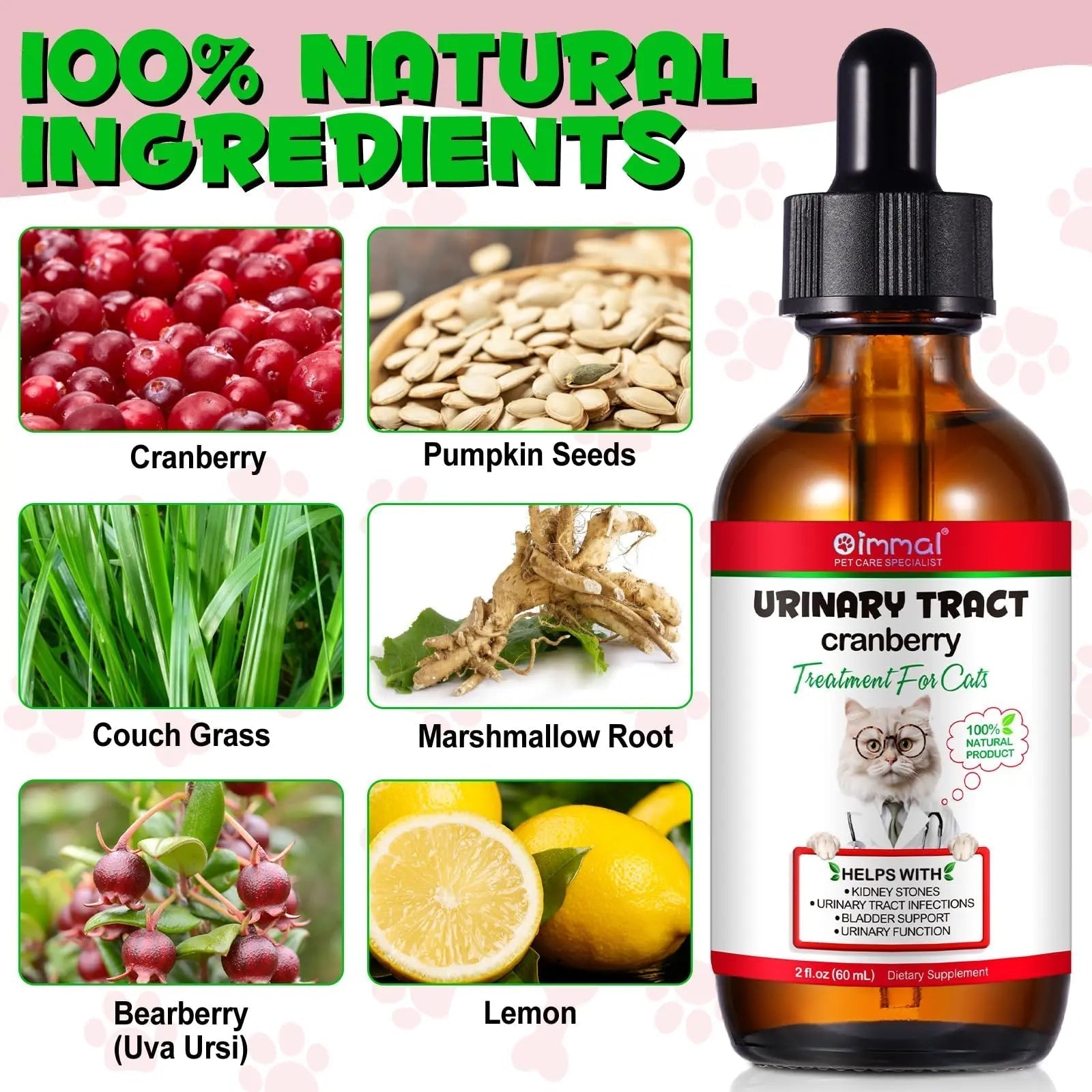 Cat Urinary Tract Infection Treatment, Cat UTI Treatment Drops Supports Bladder, Kidney Stone, Cranberry Kidney Bladder Support Supplement, Chicken Flavor, 60ml BTQAFVZTAu supplements