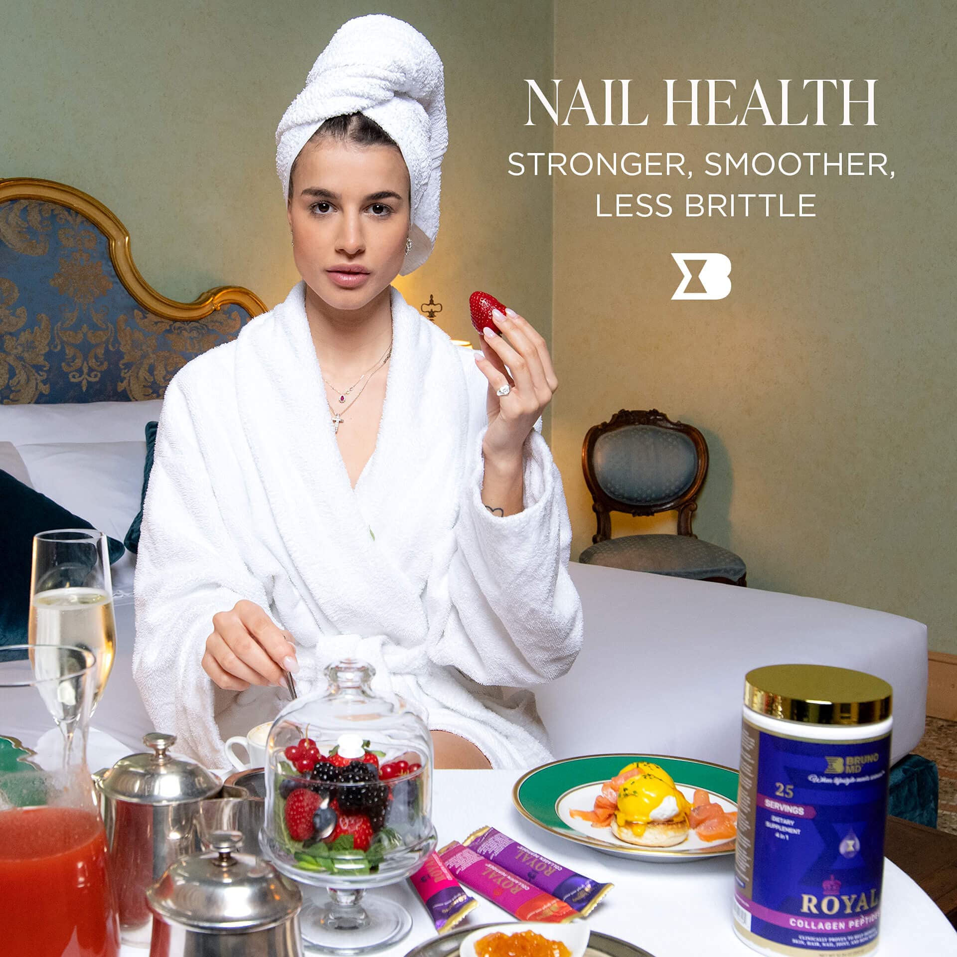 Bruno MD Royal Collagen Peptides, Clinically proven, Dietary Supplement, Improves Skin & Cellulite, European Sourced, Improves the Look of Hair & Nails, Blended with Vitamin C, Bone & Joint Supplement BRUNO MDAu supplements