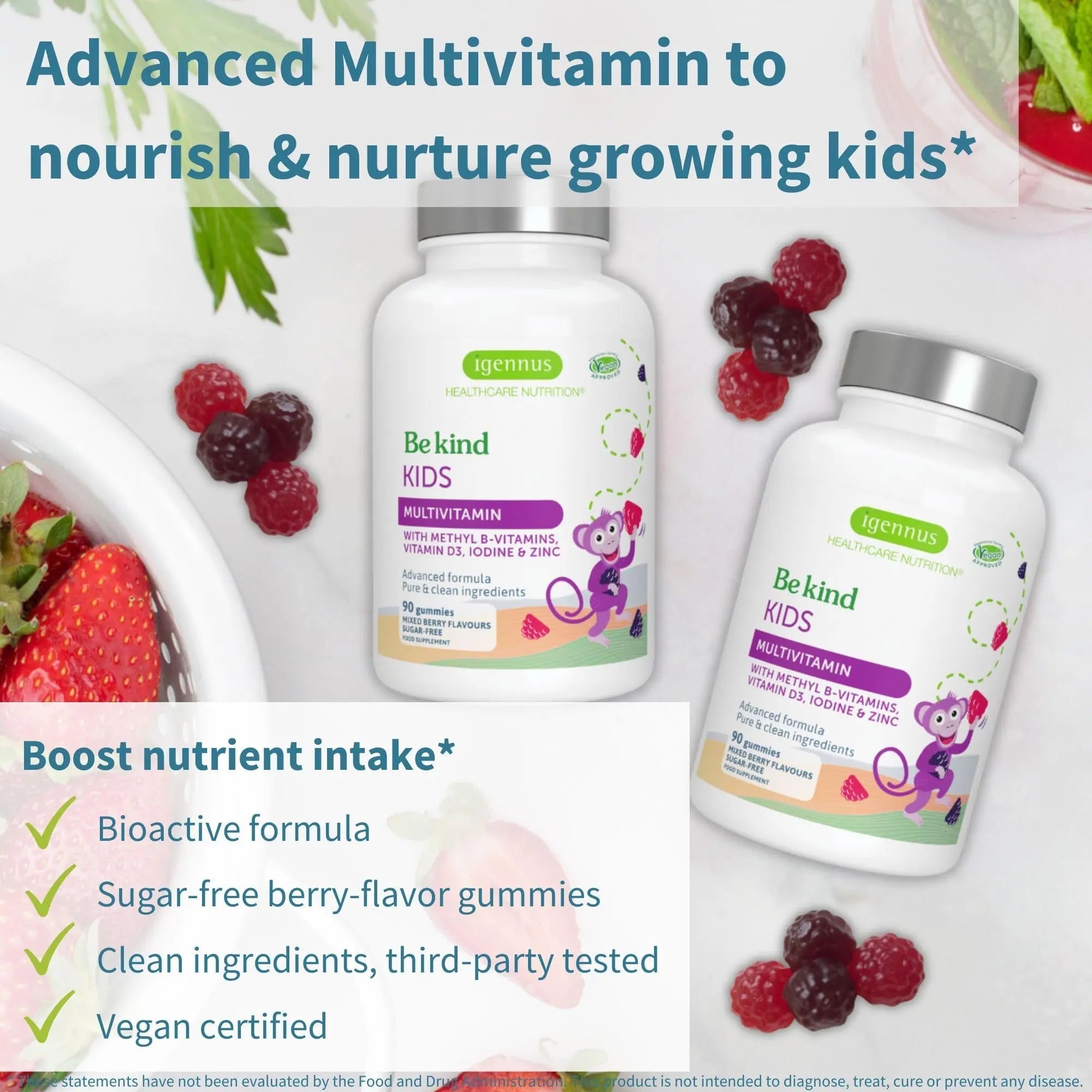 Multivitamin & Minerals for Women + Advanced Kids Multivitamin Gummy Vegan Bundle, with Methylated B-Vitamins, Vitamin A, C, D3 & E Igennus Healthcare NutritionAu supplements