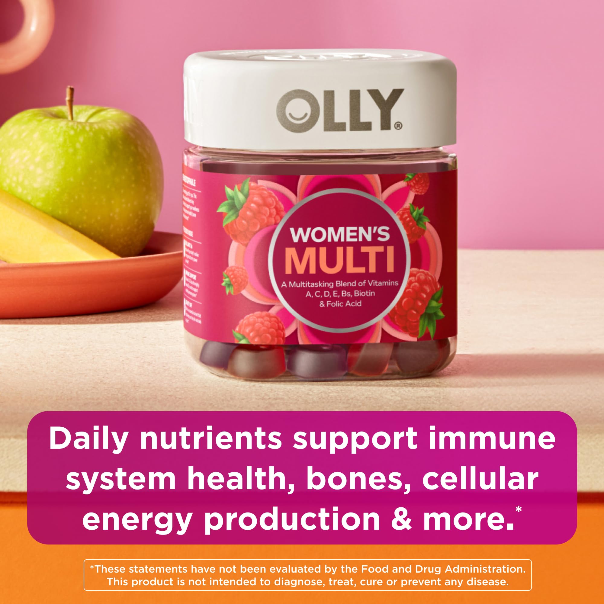 OLLY Women's Multivitamin Gummy, Vitamins A, D, C, E, Biotin, Folic Acid, Adult Chewable Vitamin, Berry Flavor OLLYAu supplements