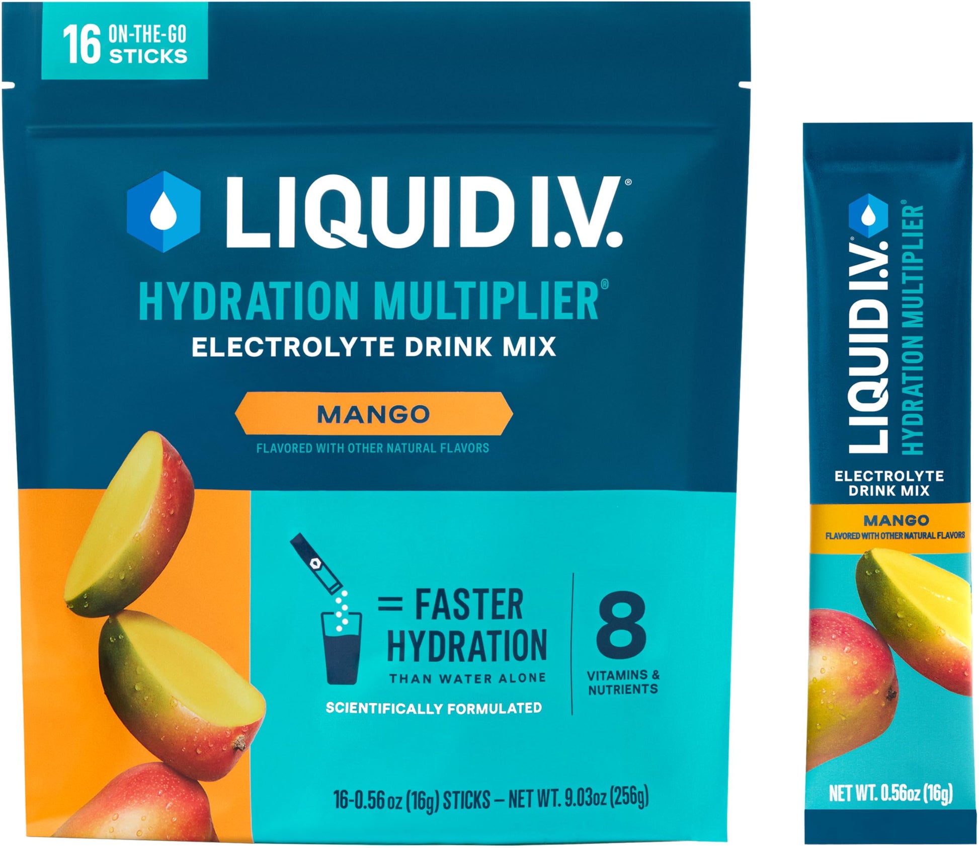 Liquid I.V.® Hydration Multiplier - Mango | Electrolyte Powder Drink Mix | 1 Pack (16 Servings) Liquid I.V.US supplements