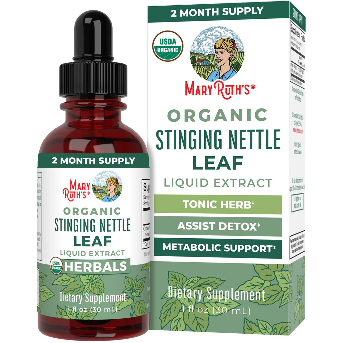 MaryRuth Organics Stinging Nettle Leaf Extract | Detox Supplement Herbal Drops | USDA Organic | Vegan | Non-GMO | Gluten Free | 1 Fluid Oz MARYRUTH'SUS supplements