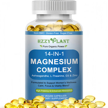 Magnesium Complex Softgels, High Absorption Magnesium Supplement with Glycinate, Citrate, Malate, Taurate, 14-in-1 Magnesium Complex for Women & Men for Muscle, Heart, Sleep Support, 2 Month Supply HZZYPLANTAu supplements