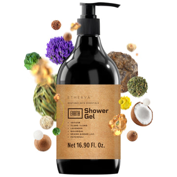 ETHERVA EARTH Body Wash for Men & Women | Patchouli, Vetiver, Incense, Virgin Coconut Oil ETHERVAAu supplements