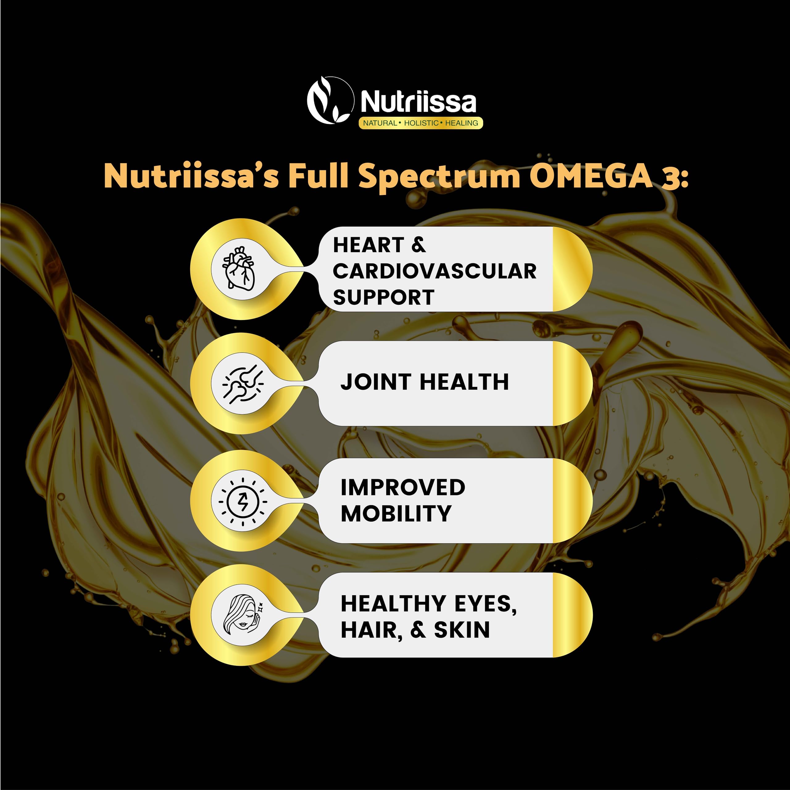 Nutriissa Omega 3 - Full Spectrum - 180 Count - High Concentrate Formula Fish Oil, Krill Oil NutriissaUS supplements