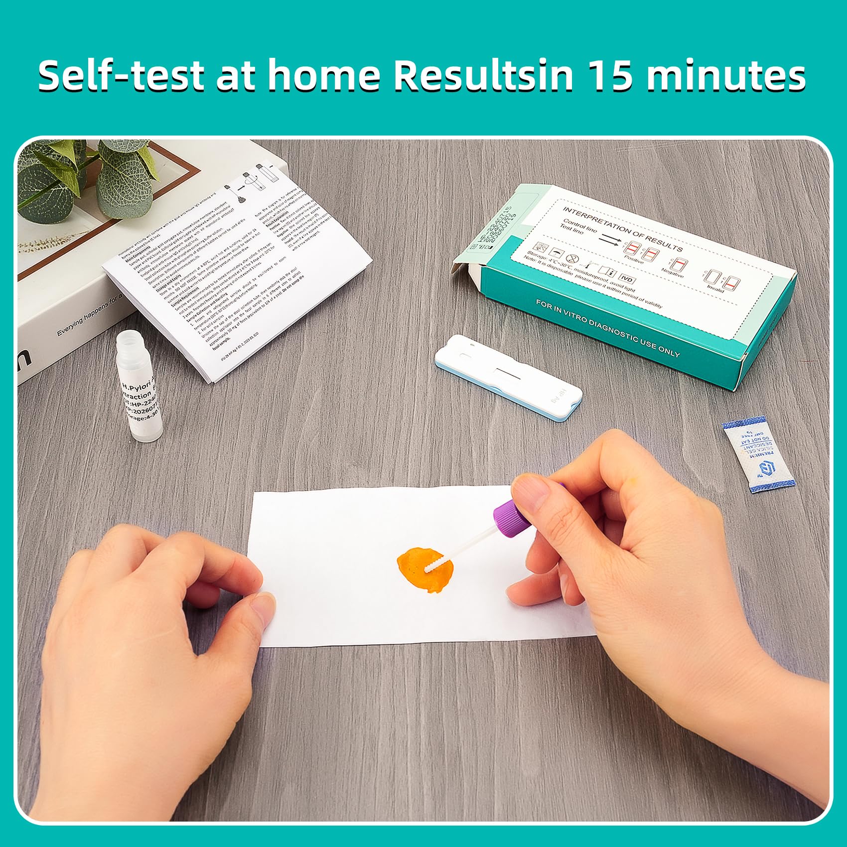 H. Pylori Helicobacter Pylori Stool 3 Test Kit, 10-15 Minutes, Highly Accurate, Easy to Use, Home Testing, No Lab Visit Required EvuioasAu supplements