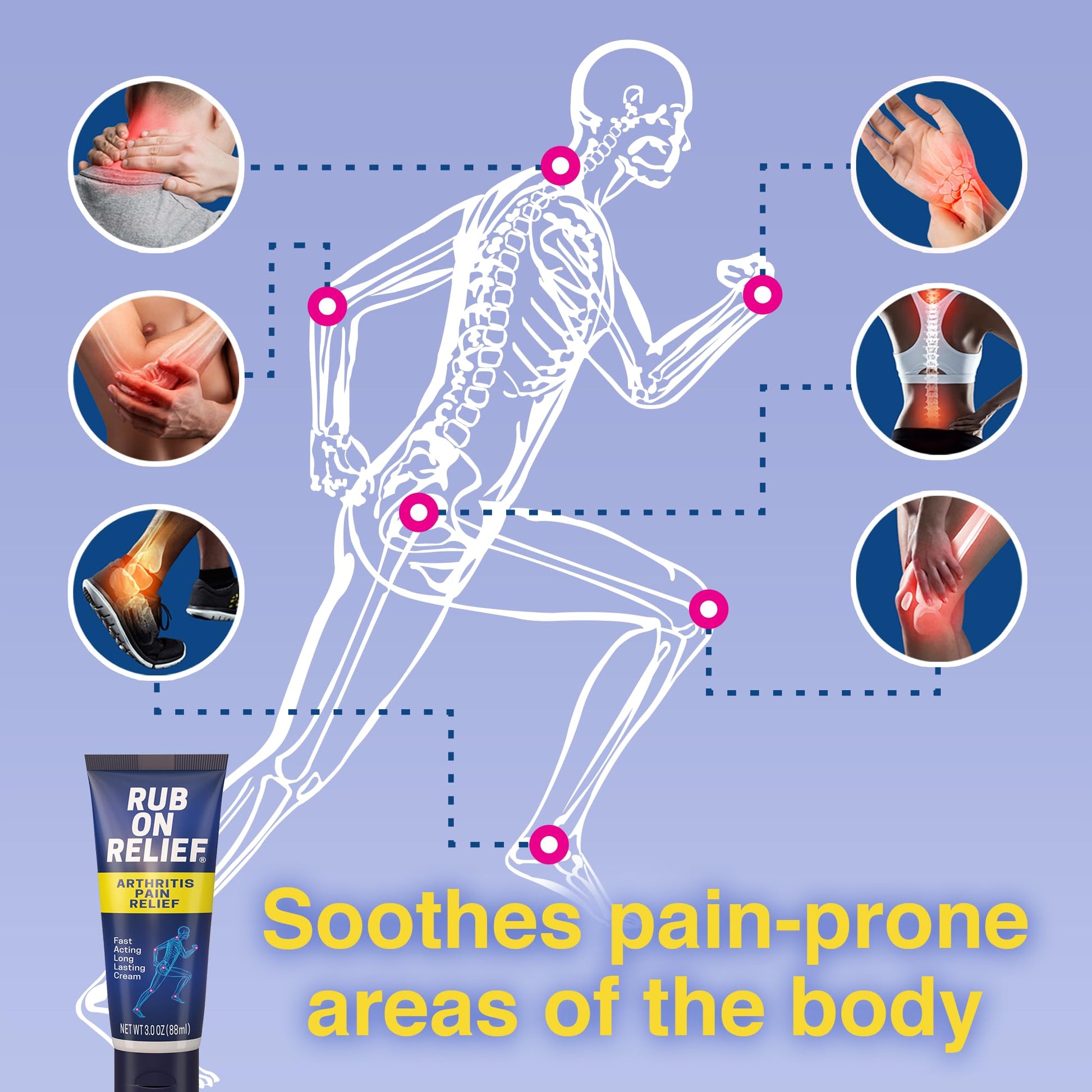 RUB ON RELIEF & HEAL-N-SOOTHE Bundle - Topical Pain Relief Cream for Joints, Knees, Shoulders and Back plus Proteolytic Enzymes for Joint Support for Men and Women - 2-Pack, 3oz Cream & 90 Capsules HEAL-N-SOOTHEAu supplements