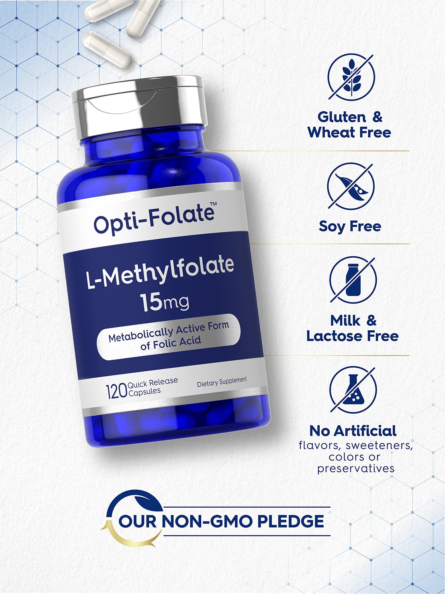 Carlyle L Methylfolate 15mg | 120 Capsules | Value Size | Max Potency | Optimized CarlyleUS supplements