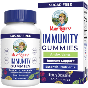 MaryRuth Organics Sugar Free Immunity Gummies | Powerful Blend | Elderberry Vitamin C & Zinc | Vitamin D3 & Echinacea | Immune Support Supplement | Gummies for Kids & Adults | Vegan | Non GMO | 90ct MARYRUTH'SUS supplements