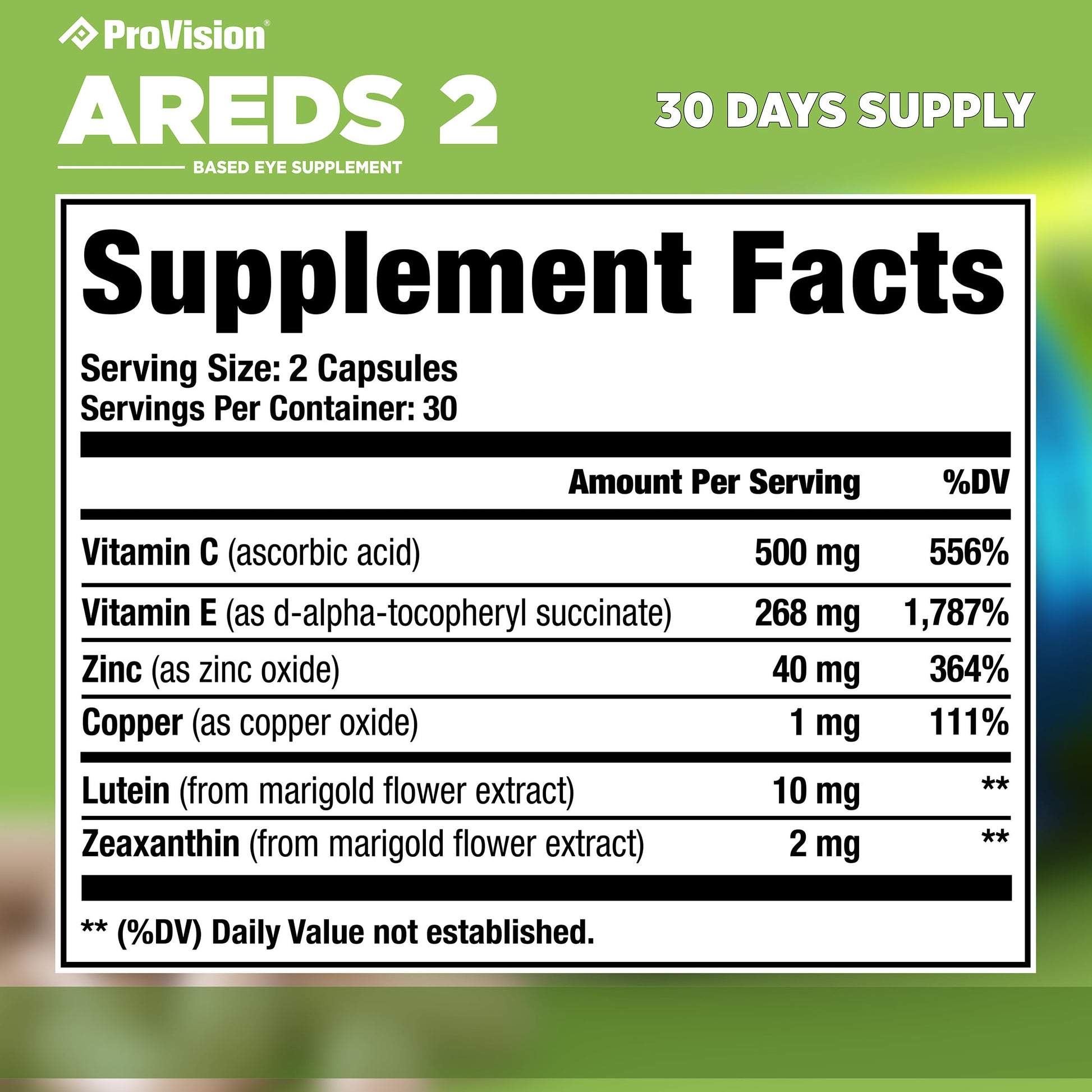 Provision AREDS 2 Eye Vitamins - Enhance Vision Supplements - Lutein Zeaxanthin Vision Complex - 60 Eye Supplement Capsules ProVisionAu supplements