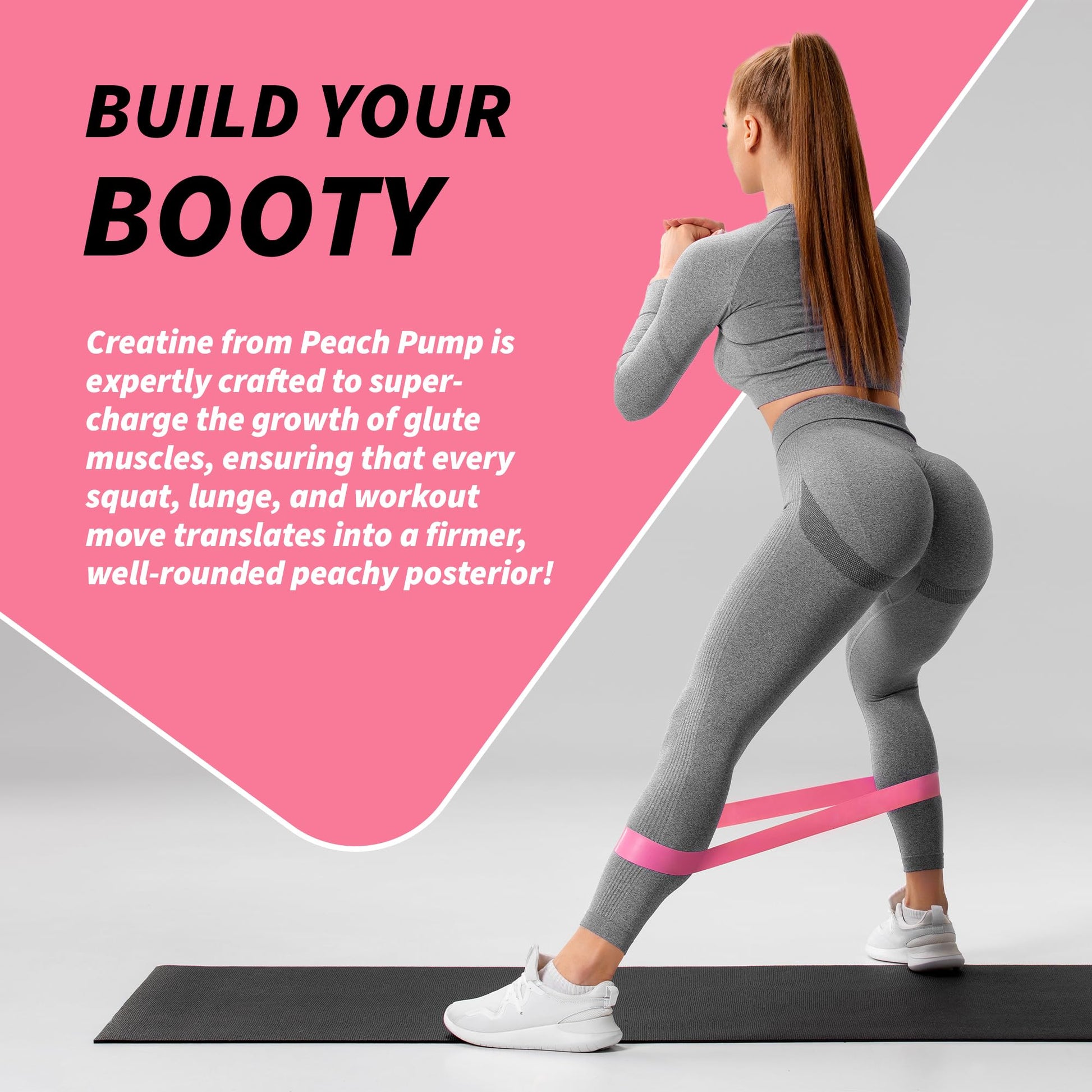 Creatine Supplement for Women's Booty Gains - Unflavored Micronized Creatine Peach PumpUS supplements