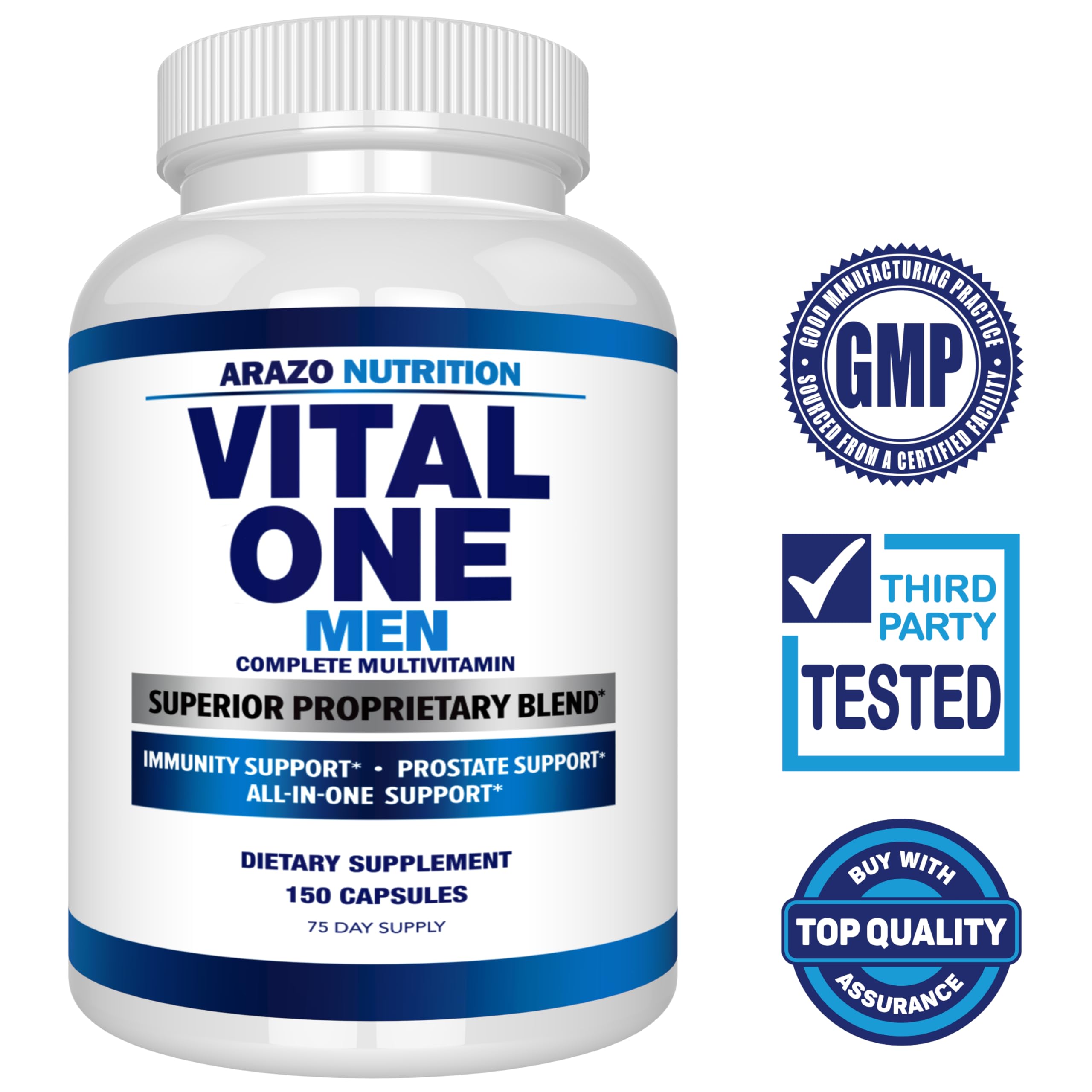 Arazo Nutrition Vital One Multivitamin for Men – Daily Wholefood Supplement - 150 Vegan Arazo NutritionAu supplements
