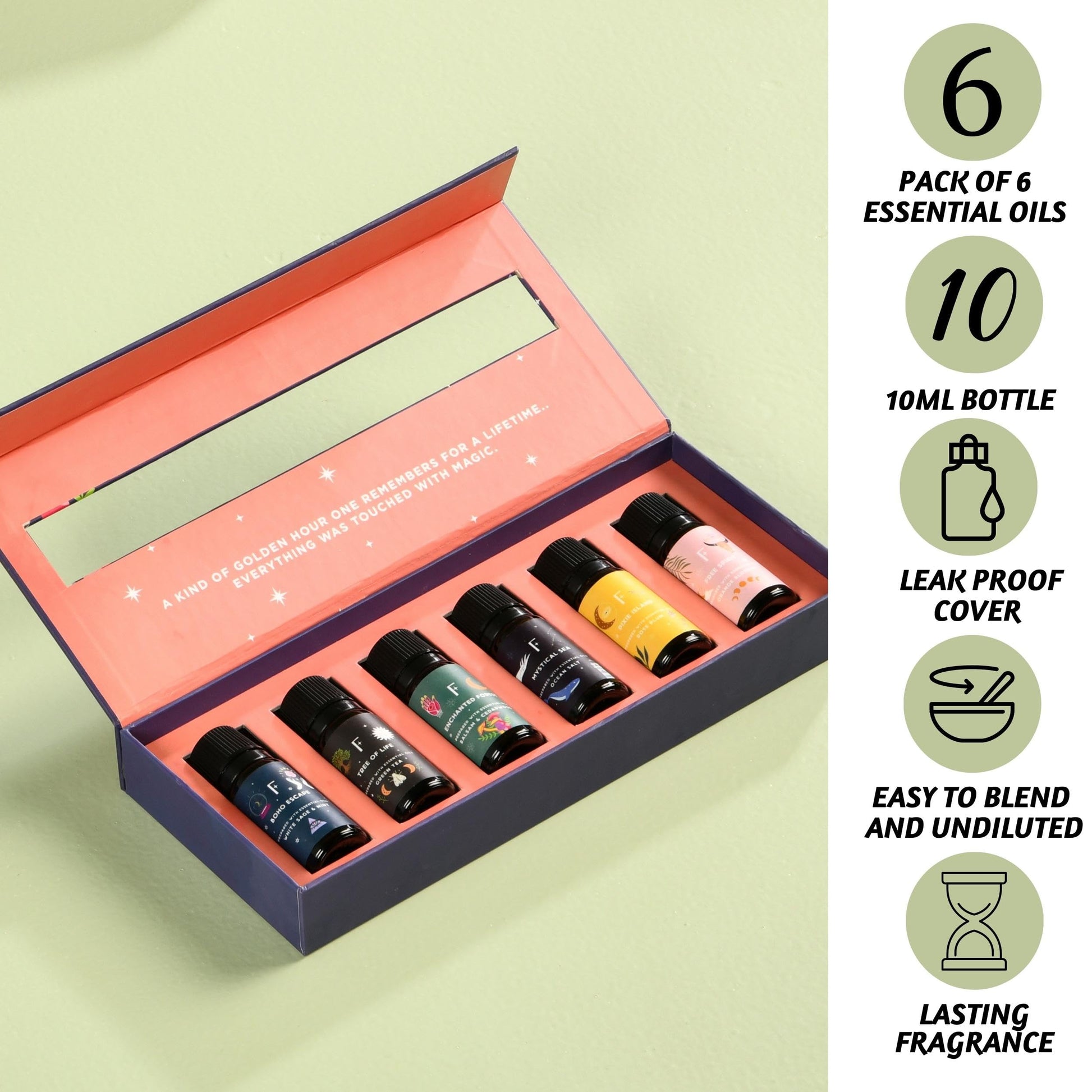 Folkulture Essential Oil Set for Diffuser, Set of 6, Aromatherapy Diffuser Oil Scents for Home FolkultureAu supplements