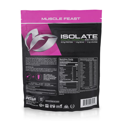 Muscle Feast Grass-Fed Whey Protein Isolate, All Natural Hormone Free Pasture Raised Muscle FeastUS supplements