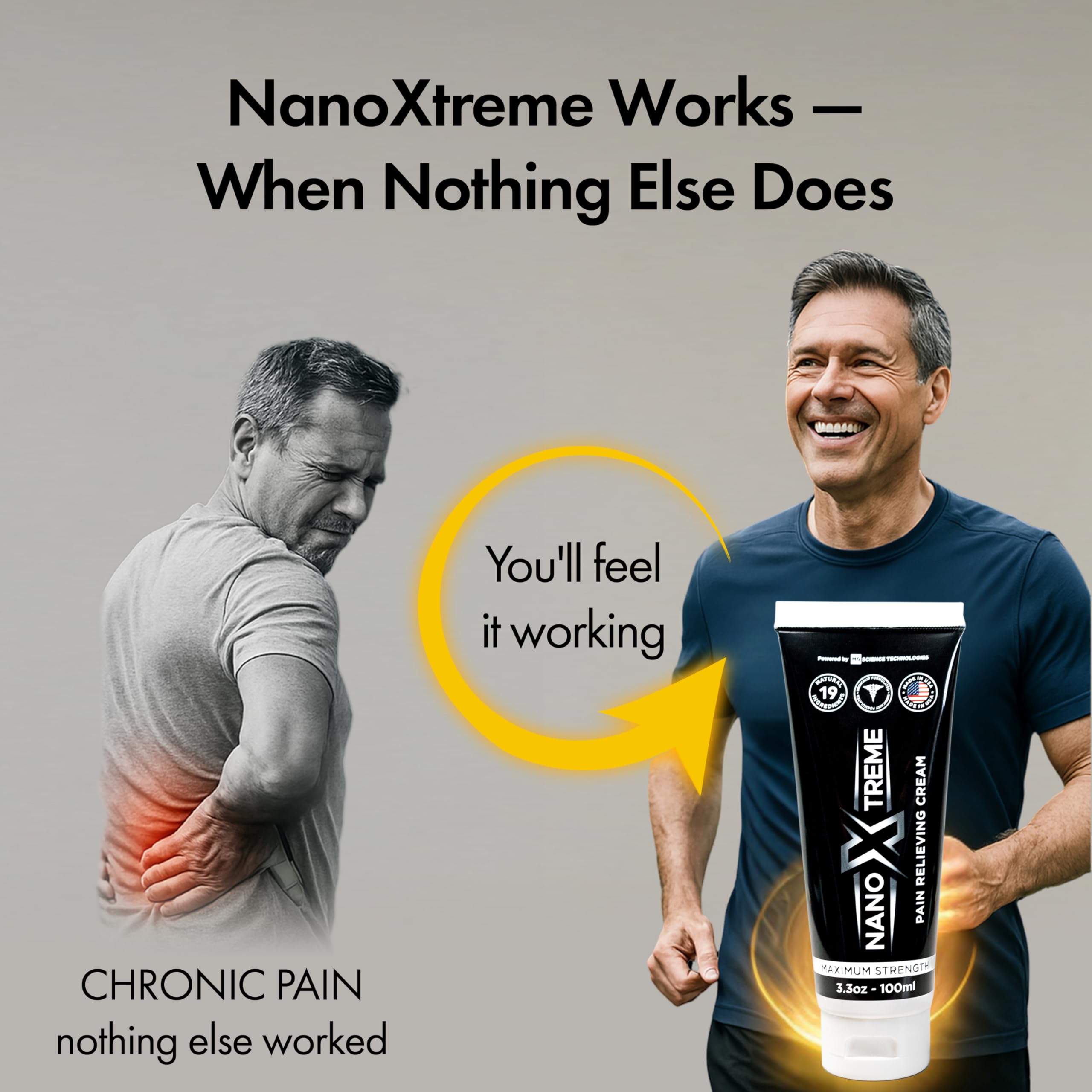 NANOXTREME Pain Relief Cream – Fast-Acting Topical for Muscle, Joint & Nerve Deep-Absorbing, Long-Lasting Formula with Natural Ingredients – Cooling Sensation – 3.3oz Tube – Made in USA NANOXTREMEAu supplements