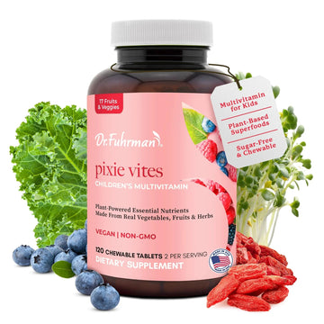 Dr. Fuhrman Pixie Vites Chewable Children's multivitamin | Whole Food Kids Multi with Vitamin D3, K2 & Zinc | Dr. FuhrmanAu supplements