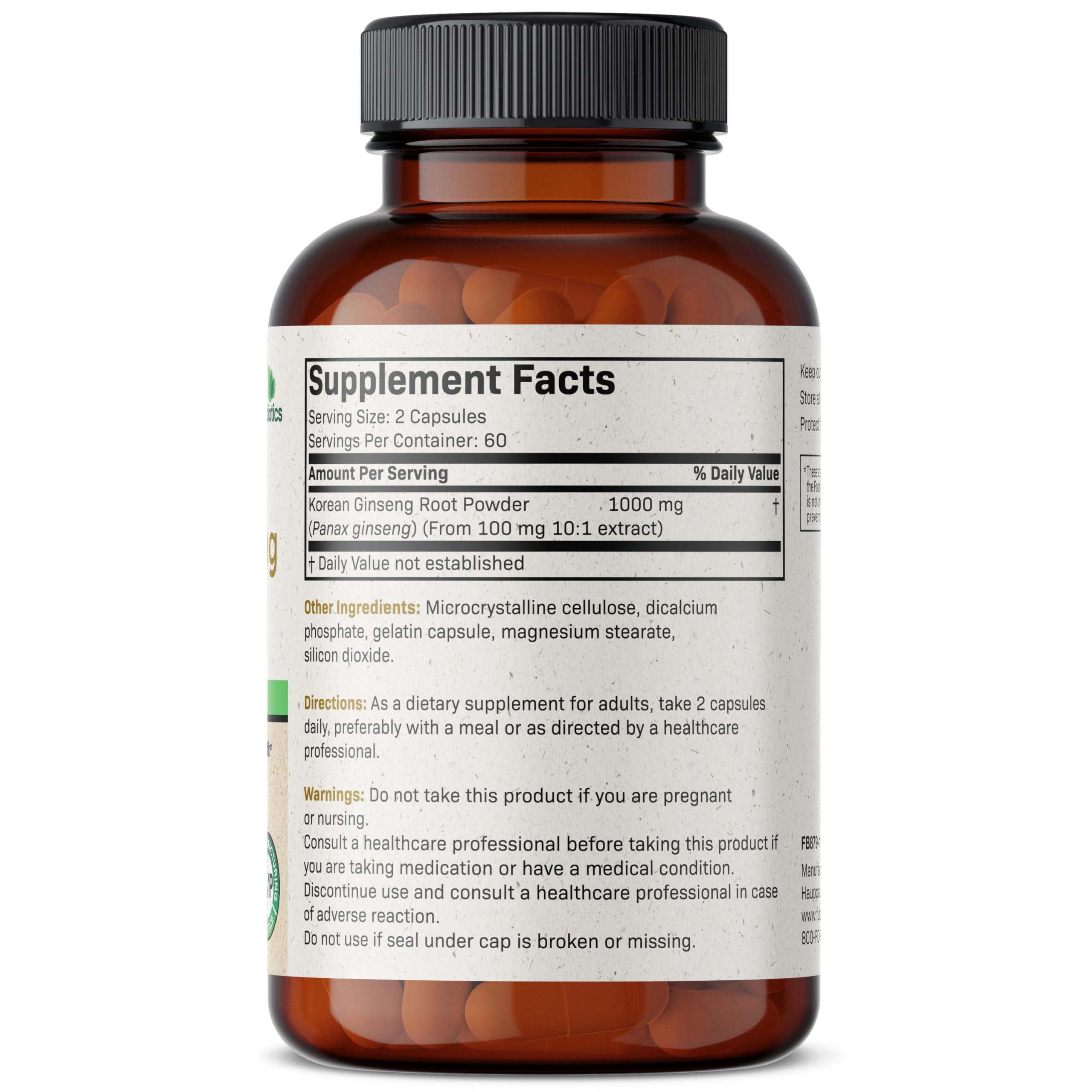 Futurebiotics Korean Panax Ginseng 1000 MG Per Serving Energy, Memory & Brain Health FuturebioticsAu supplements
