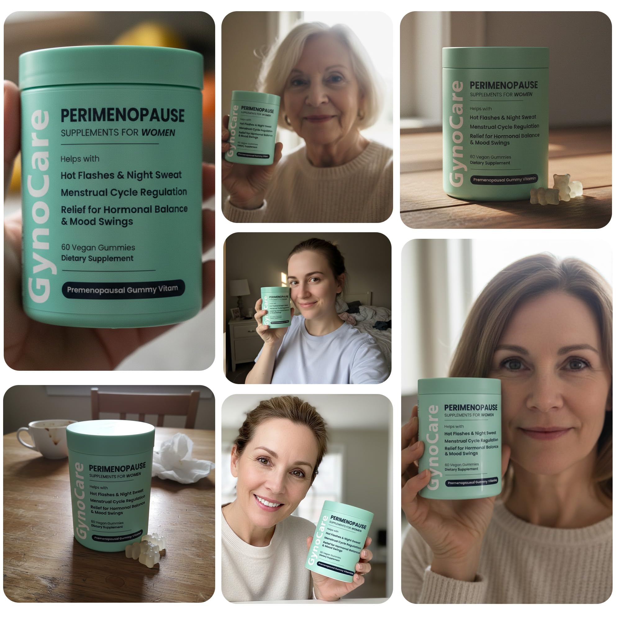 Perimenopause Supplements Women | Premenopausal Gummy Vitamins | Relief for Hormonal Balance & Mood Swings | Supports Menstrual Cycle Regulation | 60 Vegan Gummies Terramed Just Think ComfortAu supplements
