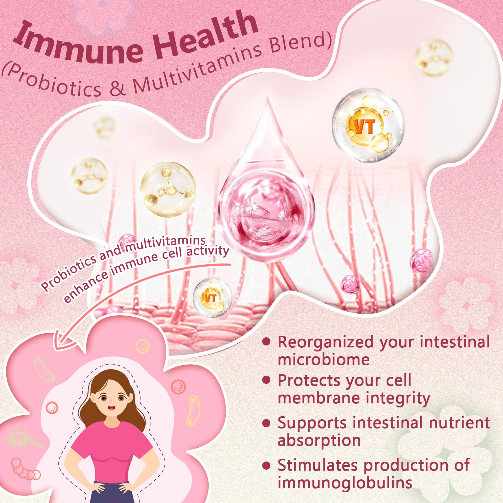 Probiotics for Women Digestive Health, Vaginal Probiotics with D-Mannose & Cranberry NATURE TARGETAu supplements