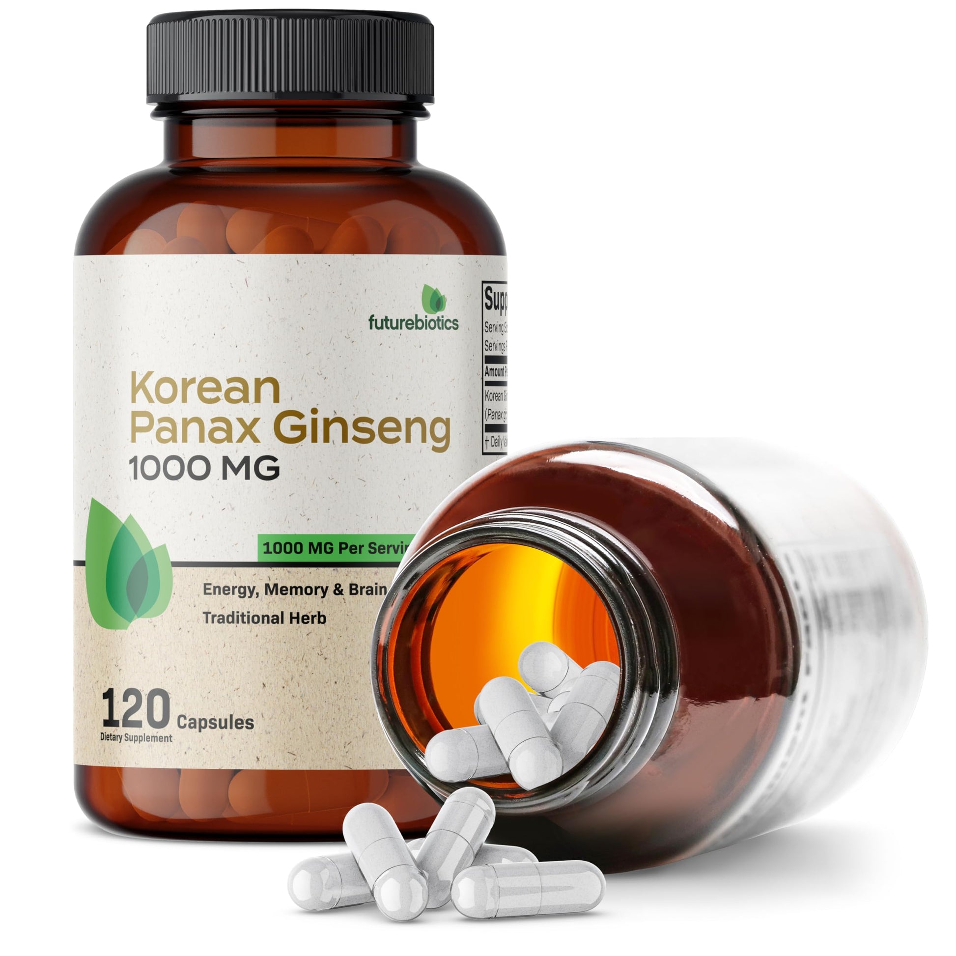 Futurebiotics Korean Panax Ginseng 1000 MG Per Serving Energy, Memory & Brain Health FuturebioticsAu supplements