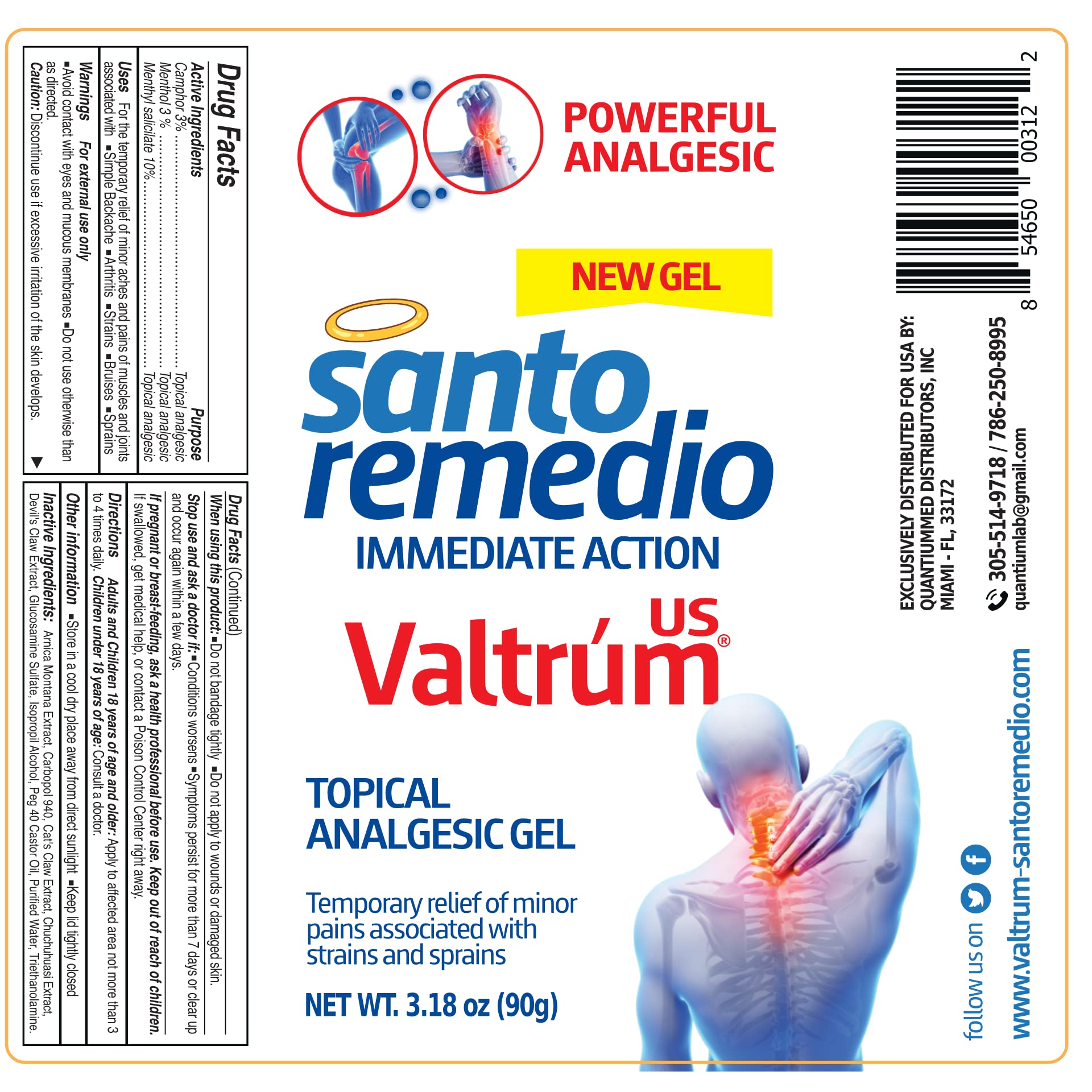 Valtrum Fast and Effective Relief. The only Natural Components Gel for External use with Powerful Action, Whose Effects are perceived Within 40 Seconds of Being Used. ValtrumAu supplements