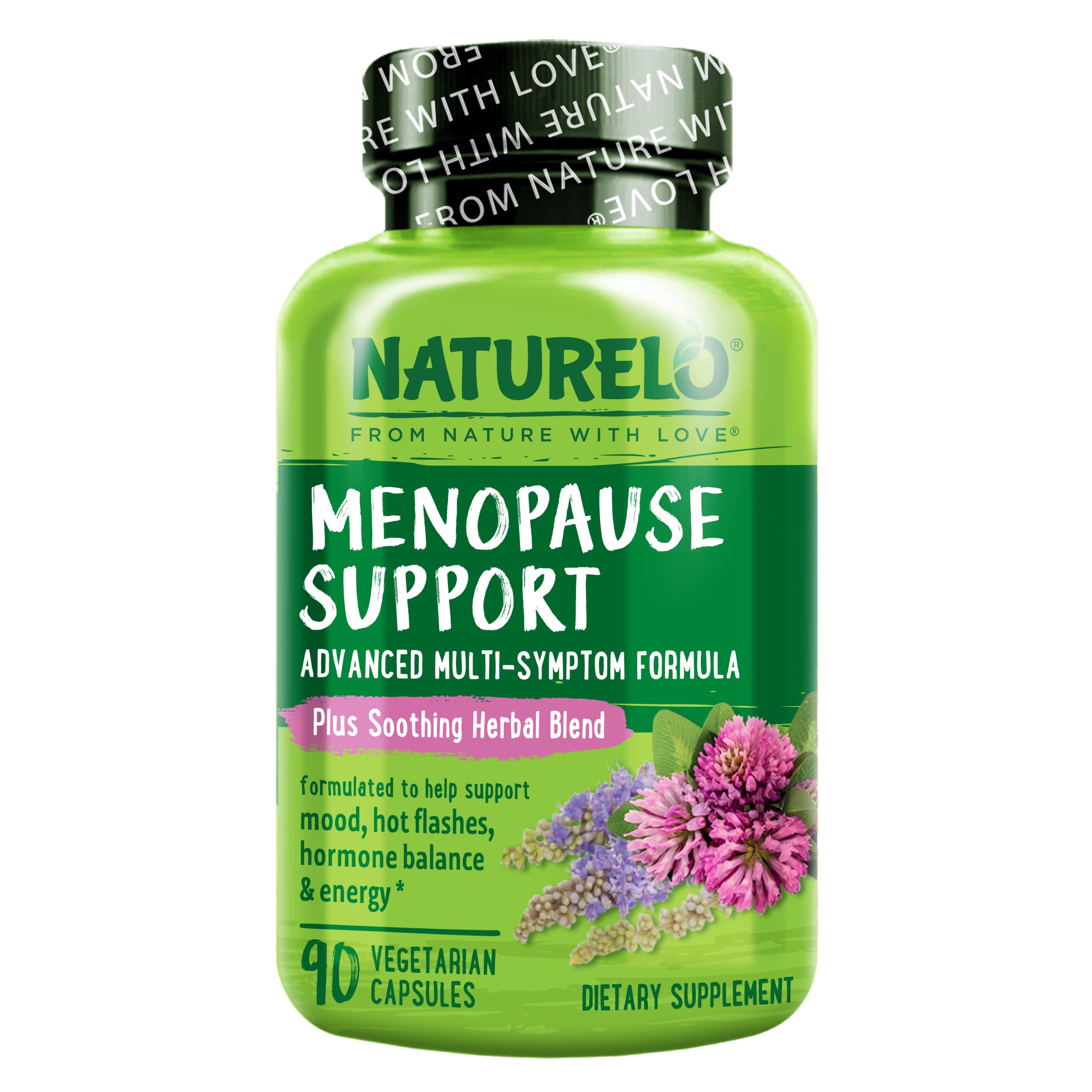 NATURELO Menopause Supplements for Women, Herbal Blend with Black Cohosh for Menopause Hot Flashes Advanced Estrogen Multi-Symptom Formula 90 Capsules NATURELOAu supplements