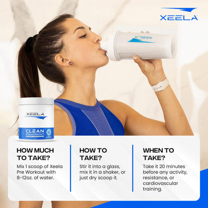 XEELA Organic Pre Workout Powder: Clean Preworkout for Men & Women, with Flavored XEELAUS supplements