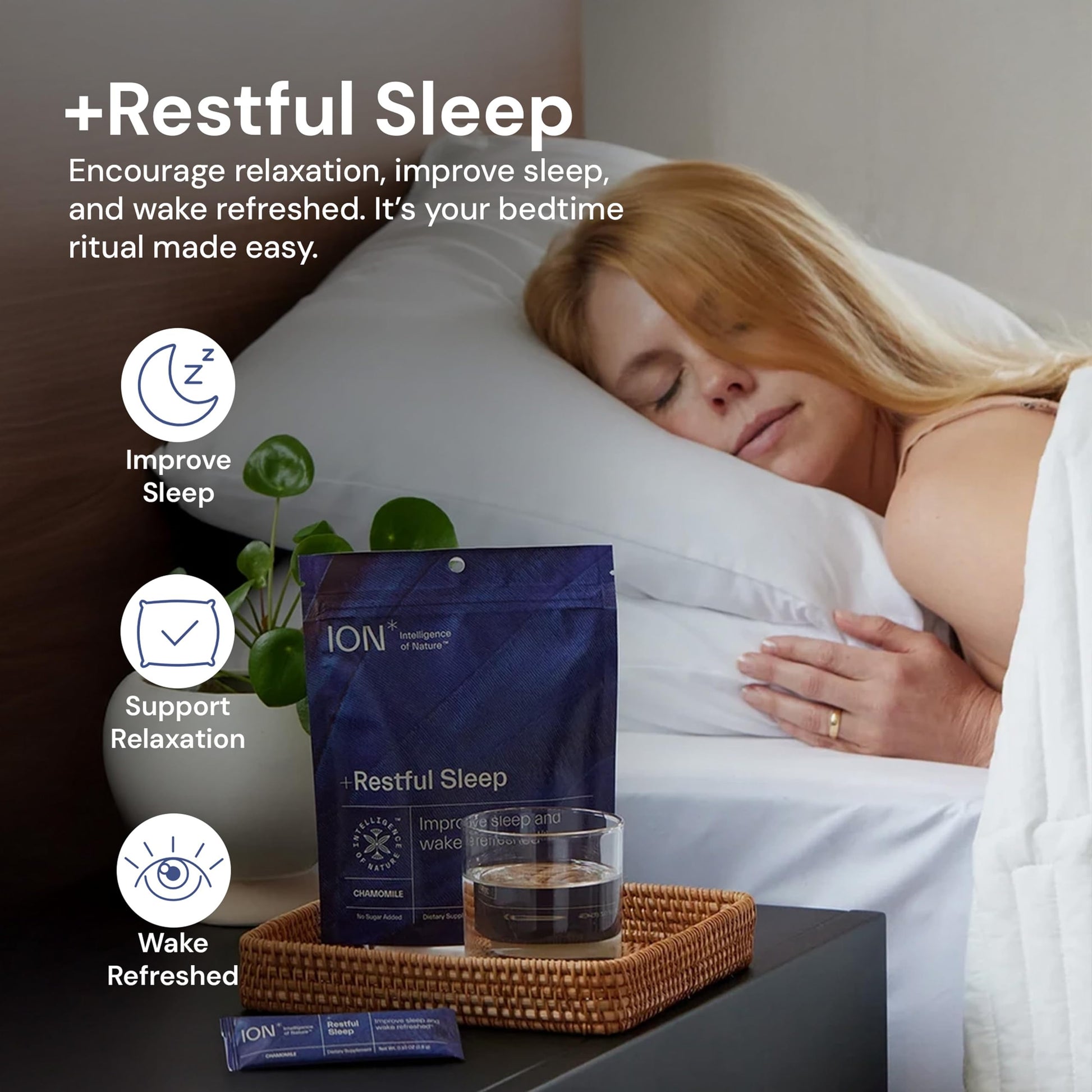 ION* Intelligence of Nature Restful Sleep - Ashwagandha Calm Sleep Aid Powder Drink Mix for Restful Night with Magnesium and L Theanine for Women and Men - 5 Packets ION* Intelligence of NatureAu supplements