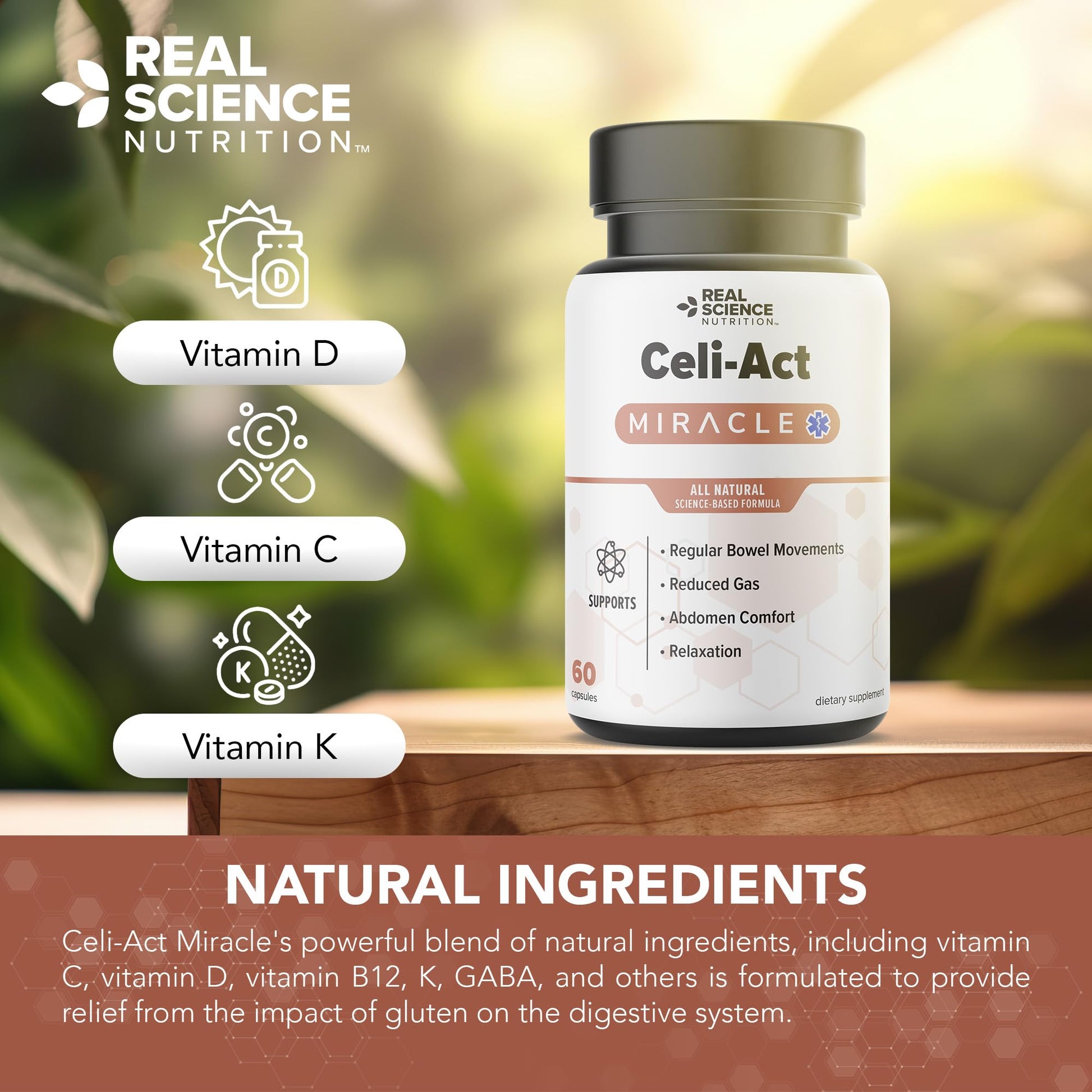 Real Science Nutrition Celi-Act Miracle is a Natural Supplement to Support Celiac Discomfort and Digestive Health Real Science NutritionAu supplements