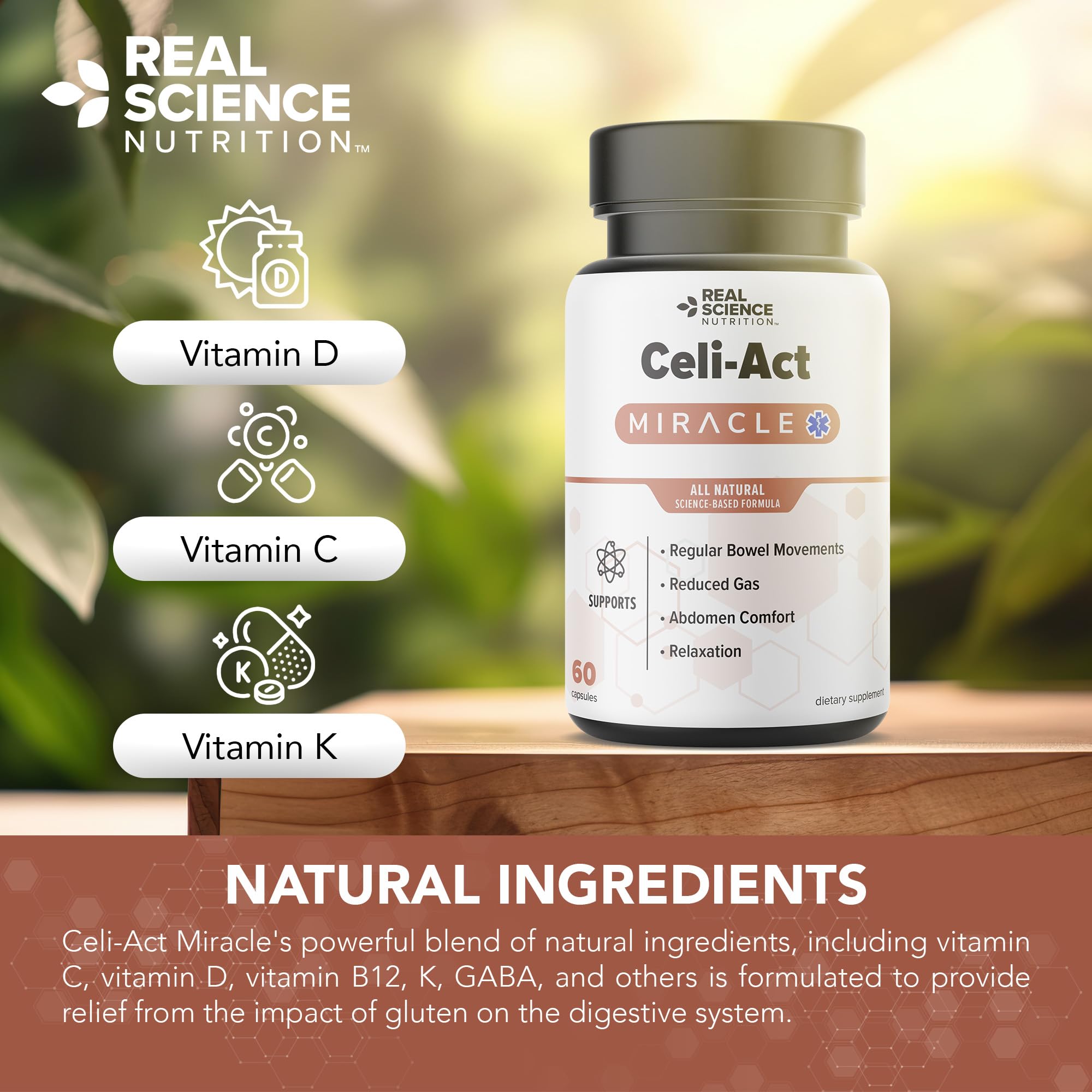 Real Science Nutrition Celi-Act Miracle is a Natural Supplement to Support Celiac Discomfort and Digestive Health Real Science NutritionAu supplements