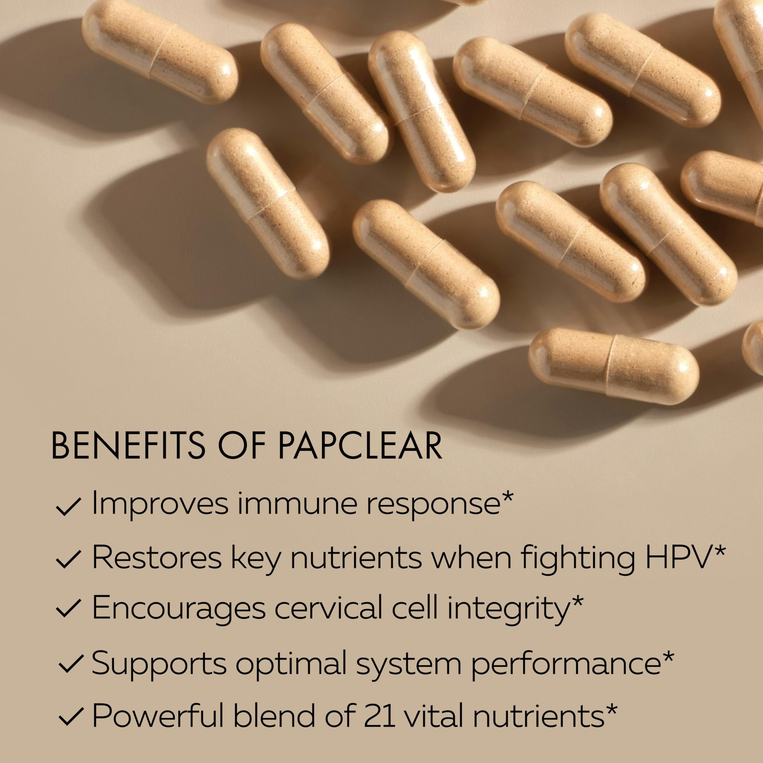 PAPCLEAR Physician Formulated | All Natural Immune Support Supplement | Advanced Powerful Immunity Booster | 21 Vitamins & Nutrients with Organic Shiitake Mushroom & Lycopene | 90 Capsules | Pack of 1 HPD RxAu supplements
