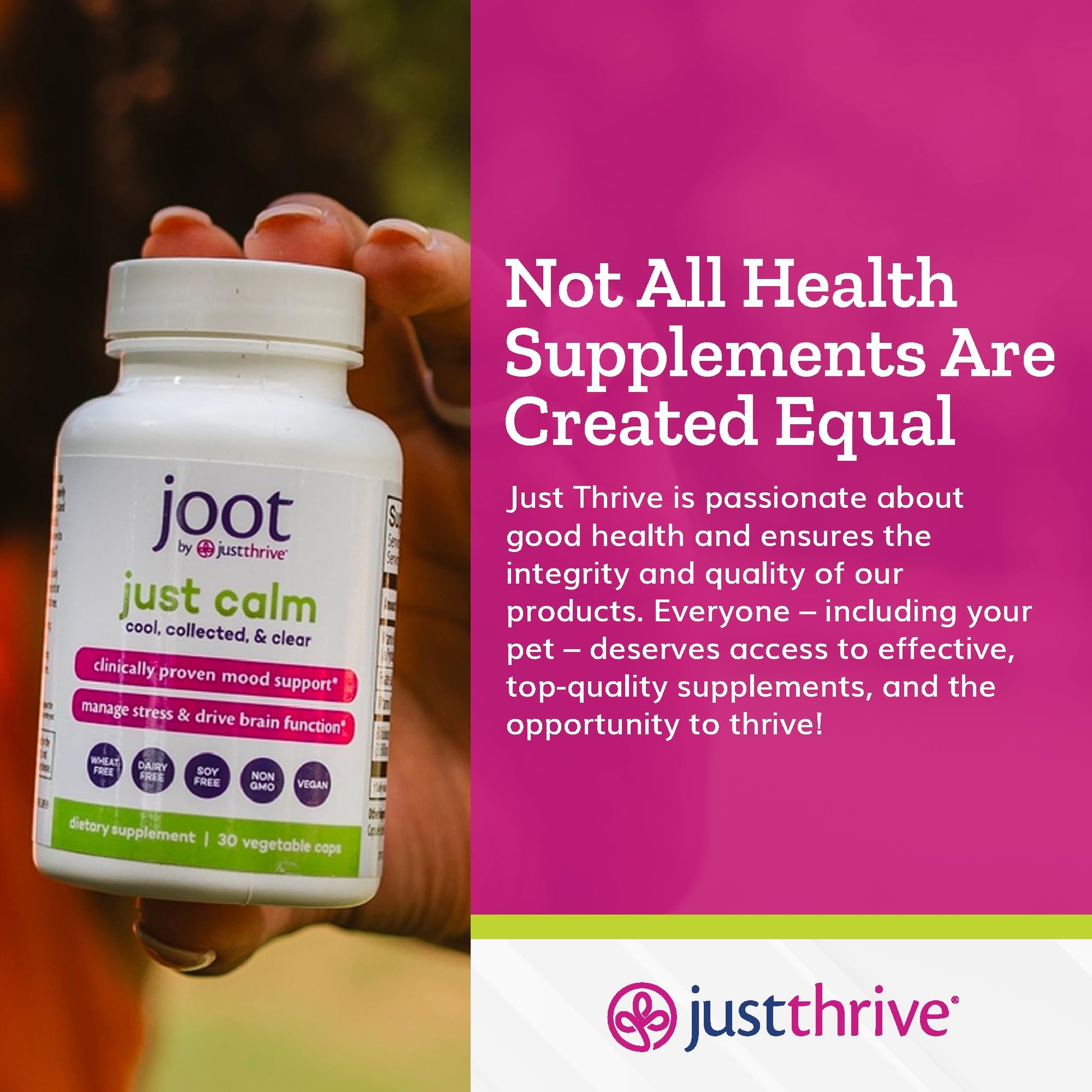 Just Thrive - Just Calm - Cortisol Manager - Calming, Memory, and Mood Support Supplement - Vegan, 30 Calm Capsules Just ThriveUS supplements