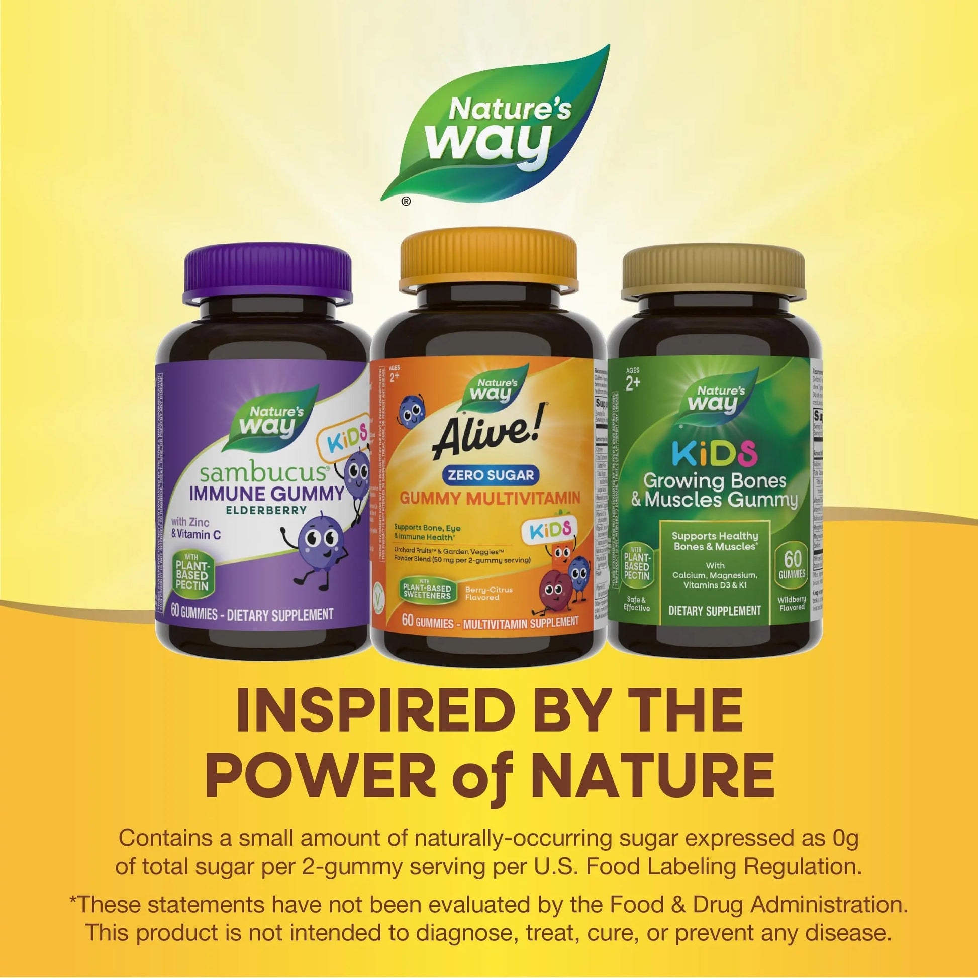 Nature’s Way Alive! Kids Zero Sugar Gummy Multivitamins, for Kids Ages 2+, Supports Bone, Eye & Immune Health Nature's WayAu supplements